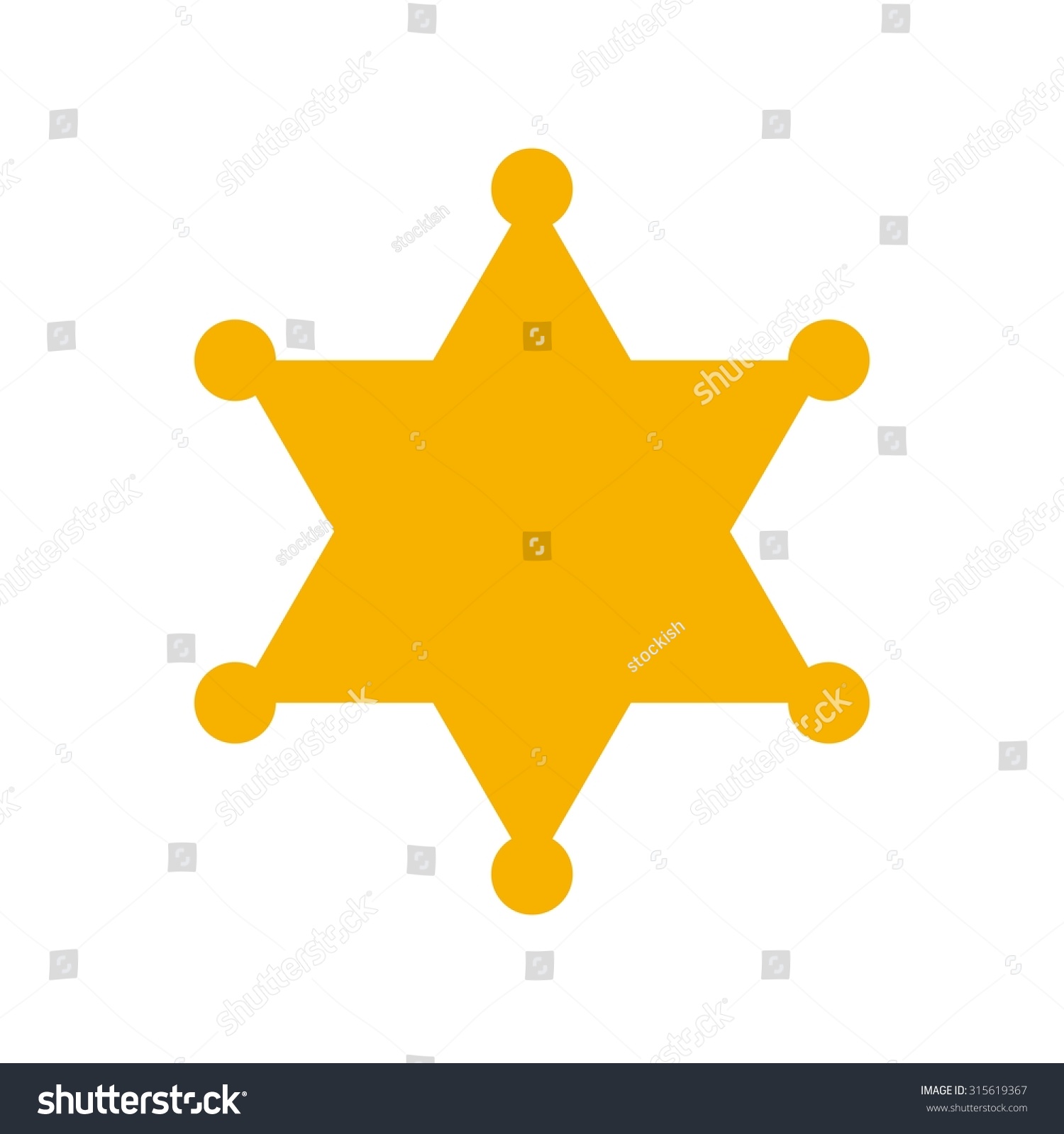 SVG of hexagram sheriff star badge. justice logo. svg