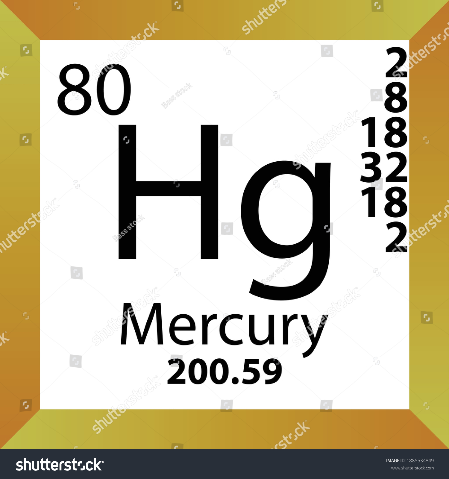 Hg Mercury Chemical Element Periodic Table Stock Vector (Royalty Free ...