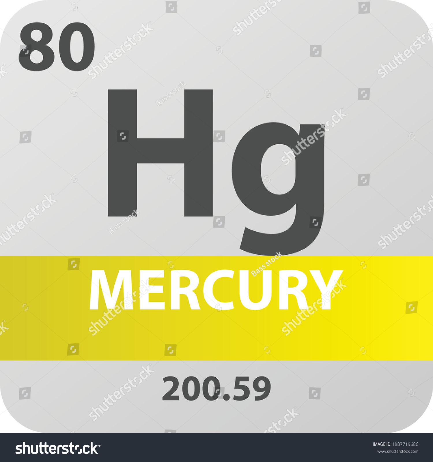 Hg Mercury Transition Metal Chemical Element Stock Vector (Royalty Free ...