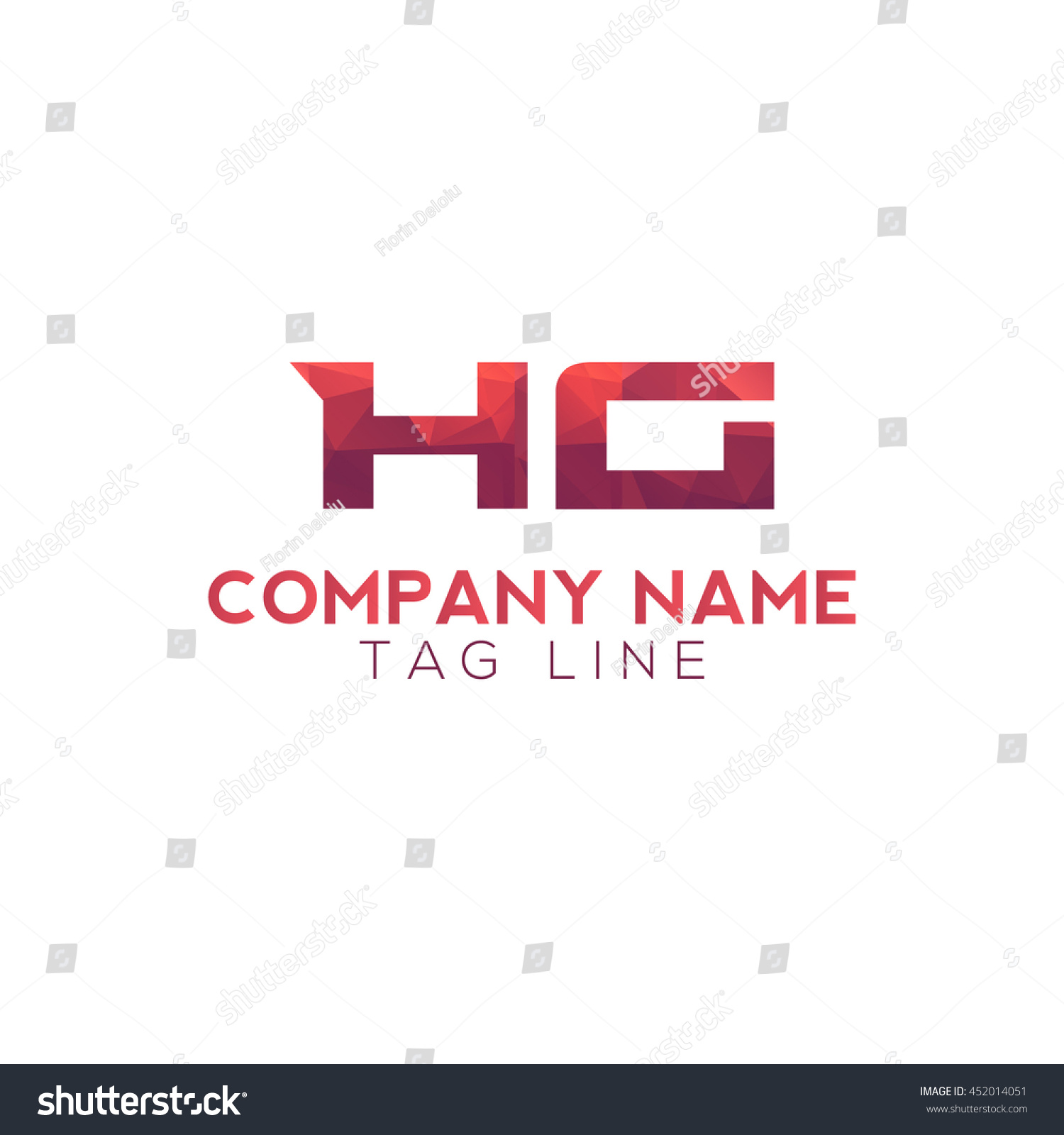 Hg Polygonal Logo Stock Vector 452014051 - Shutterstock
