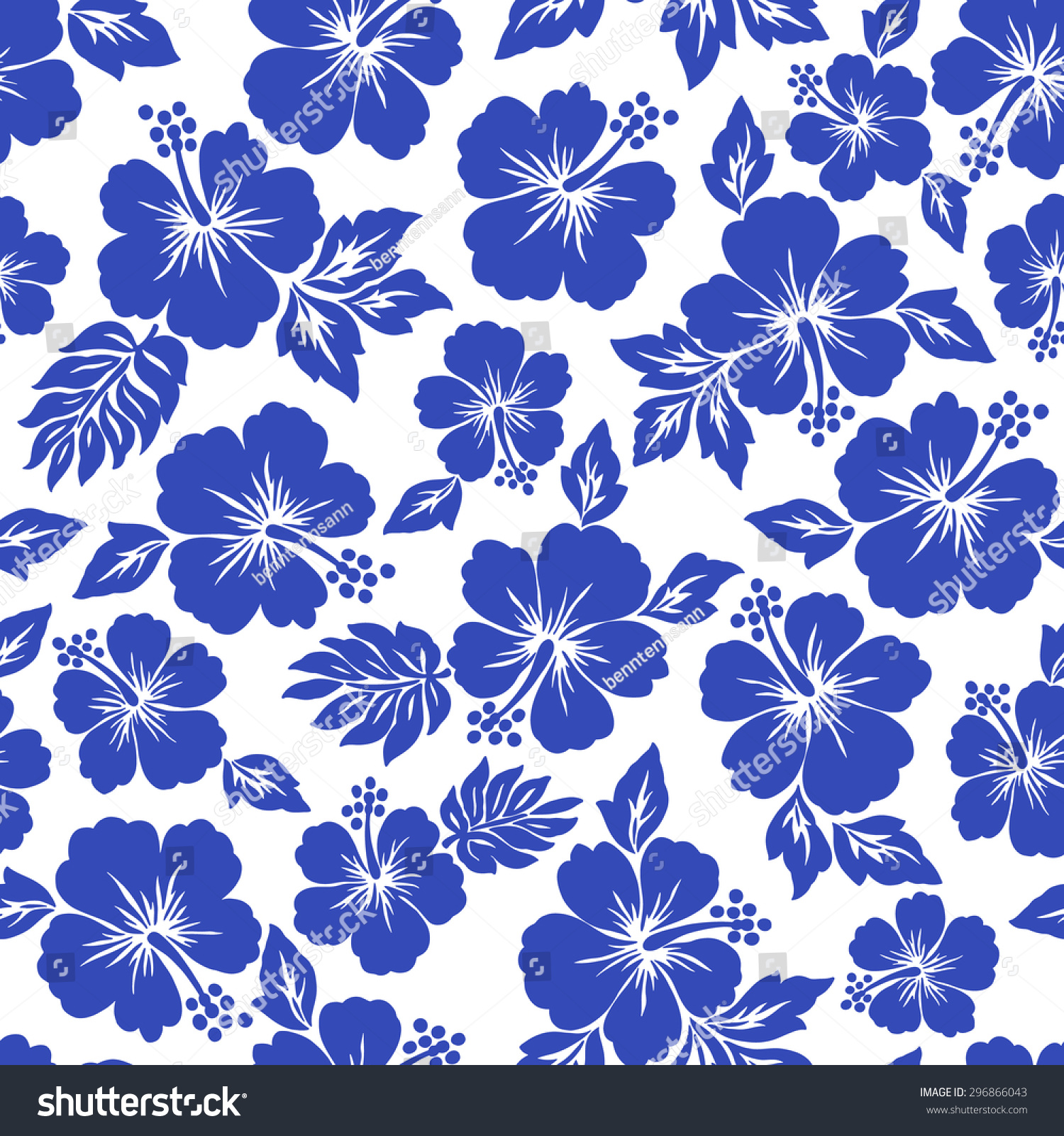 Hibiscus Pattern Stock Vector (Royalty Free) 296866043 | Shutterstock