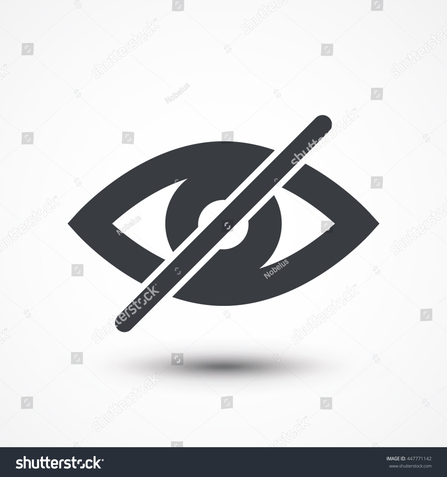 Hide Icon Eye Hidden Symbol Invisible Stock Vector 447771142 - Shutterstock