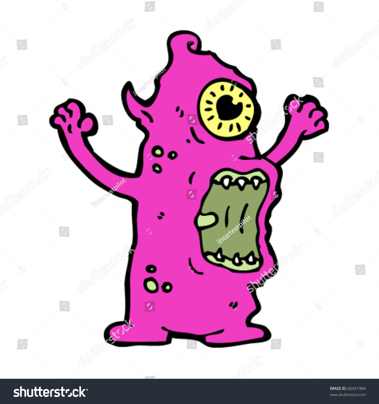 Hideous Monster Cartoon Stock Vector 66451984 - Shutterstock