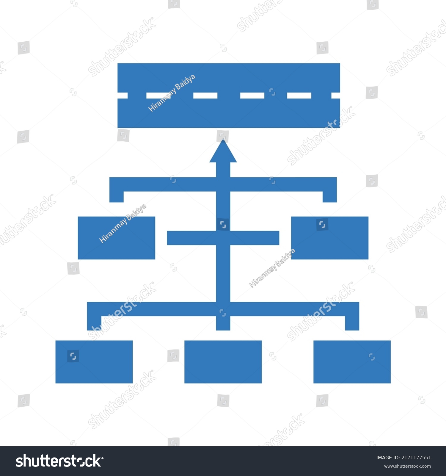 Hierarchy Road Map Icon Blue Vector Stock Vector (Royalty Free ...