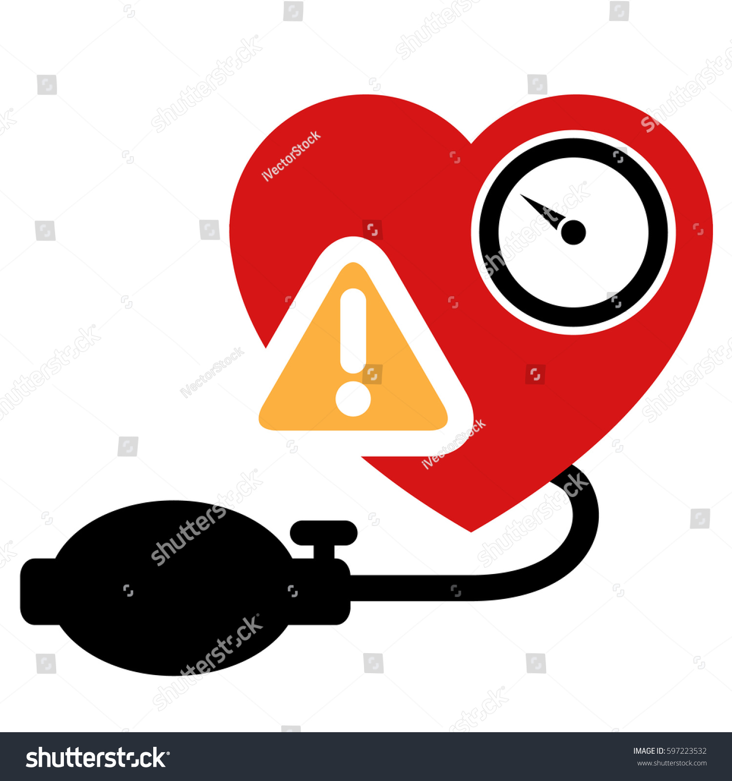 High Blood Pressure Test Icon Vector Stock Vector 597223532 - Shutterstock