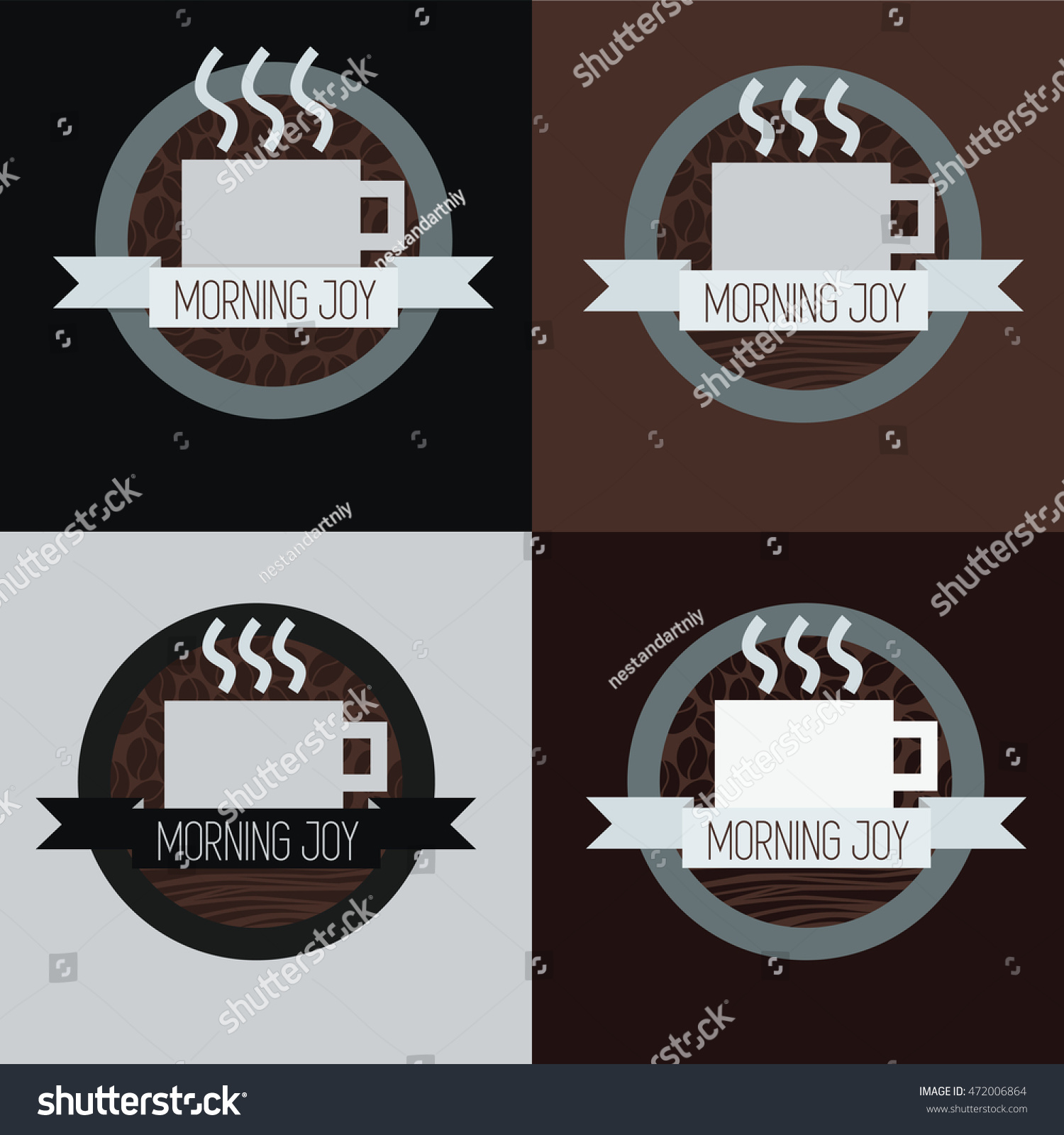 High Contrast Coffee Cup Logo Stock Vector Royalty Free