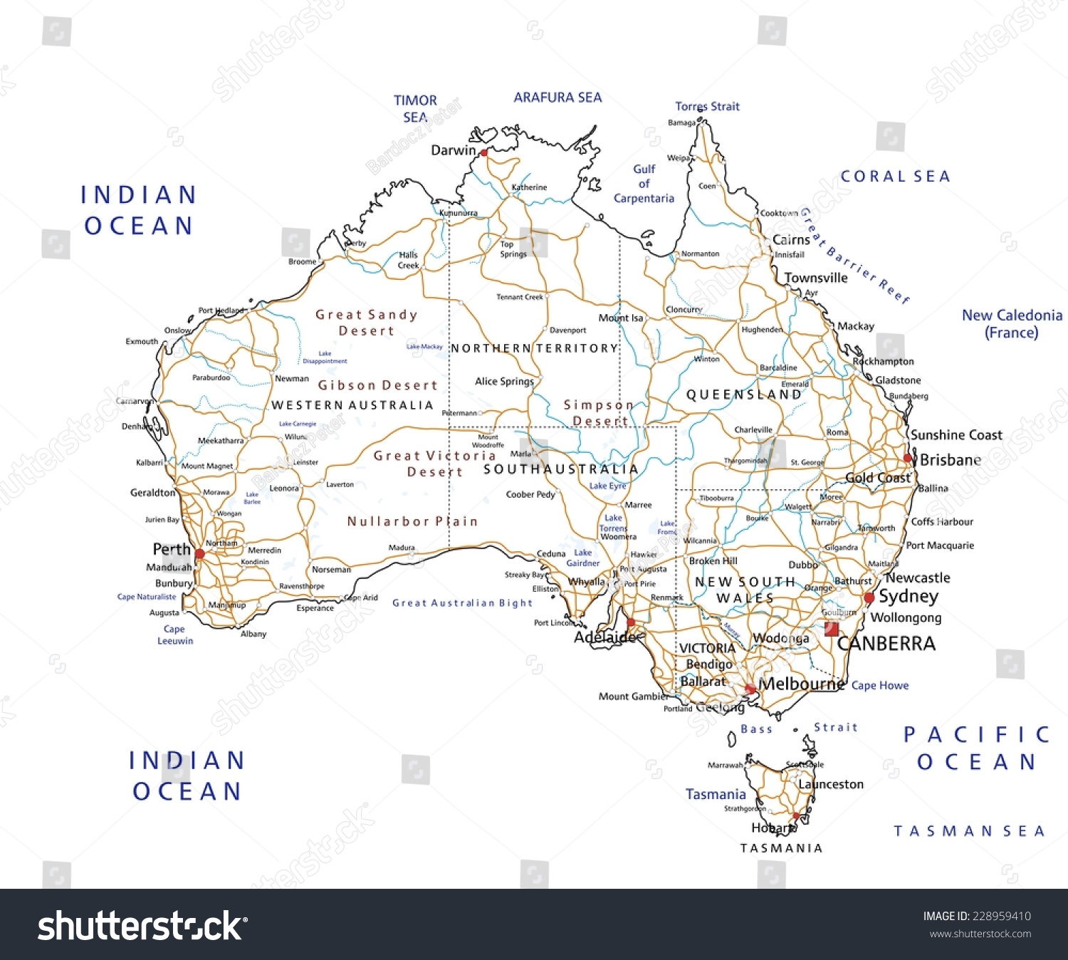 Im Genes De Detailed Australian Map Im Genes Fotos Y Vectores