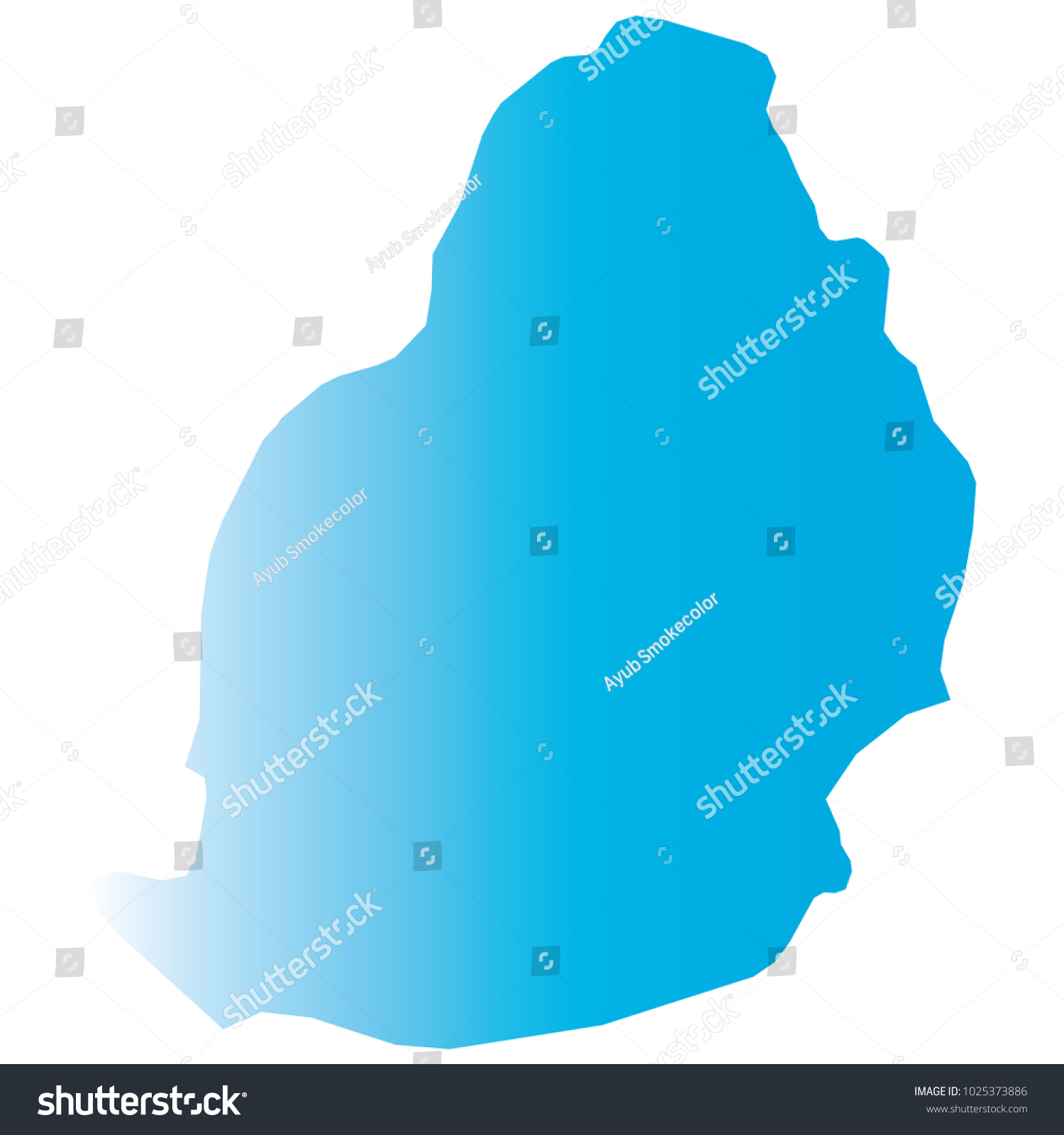 High Detailed Blue Vector Map Departments Stock Vector Royalty Free