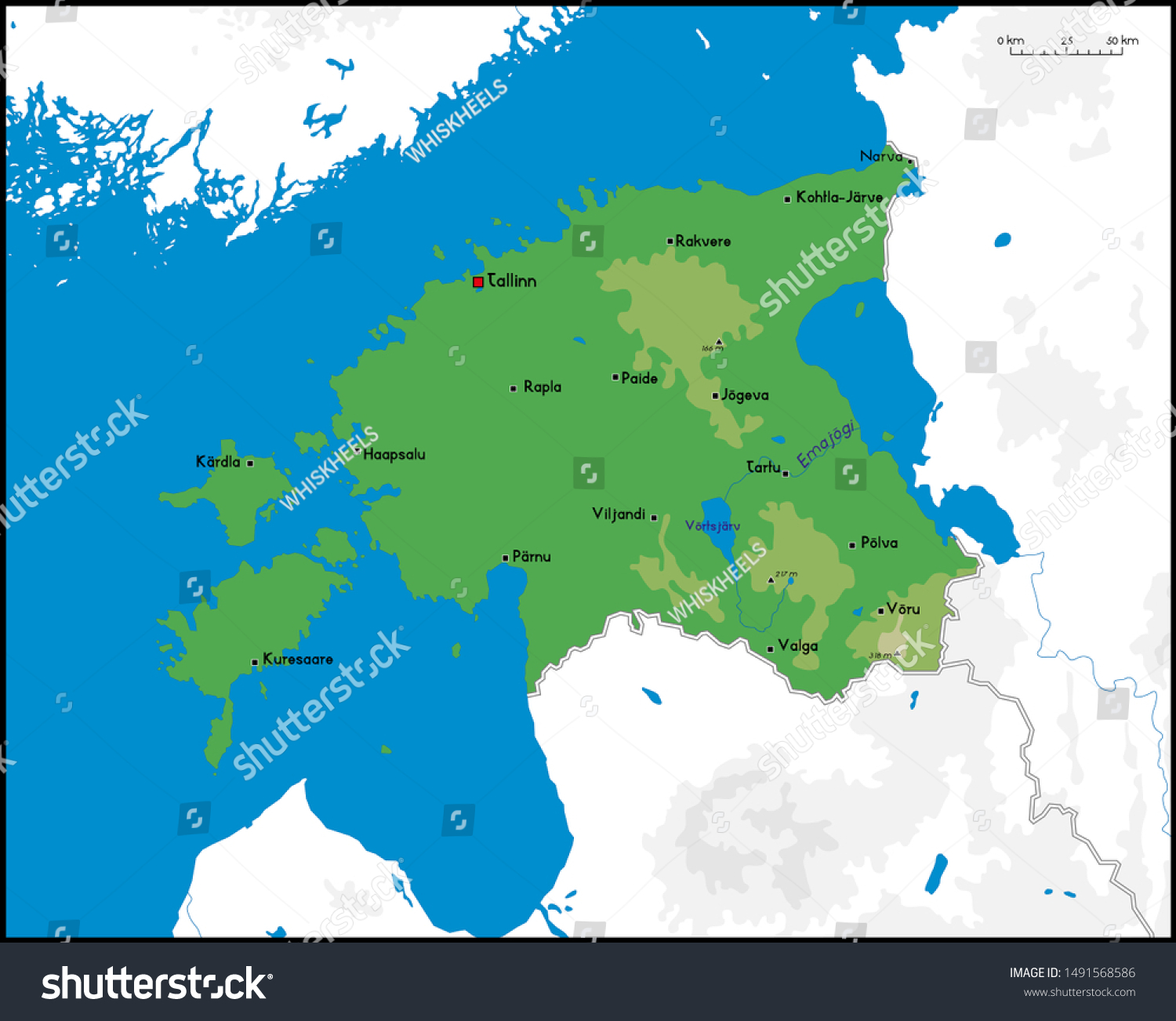 High Detailed Estonia Physical Map Cities Stock Vector Royalty Free Stock Vector High Detailed Estonia Physical Map With Cities Rivers Lakes And Topography Vector Illustration 1491568586