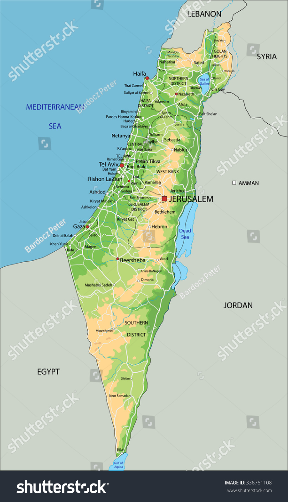 physical map of israel High Detailed Israel Physical Map Labeling Stock Vector Royalty physical map of israel