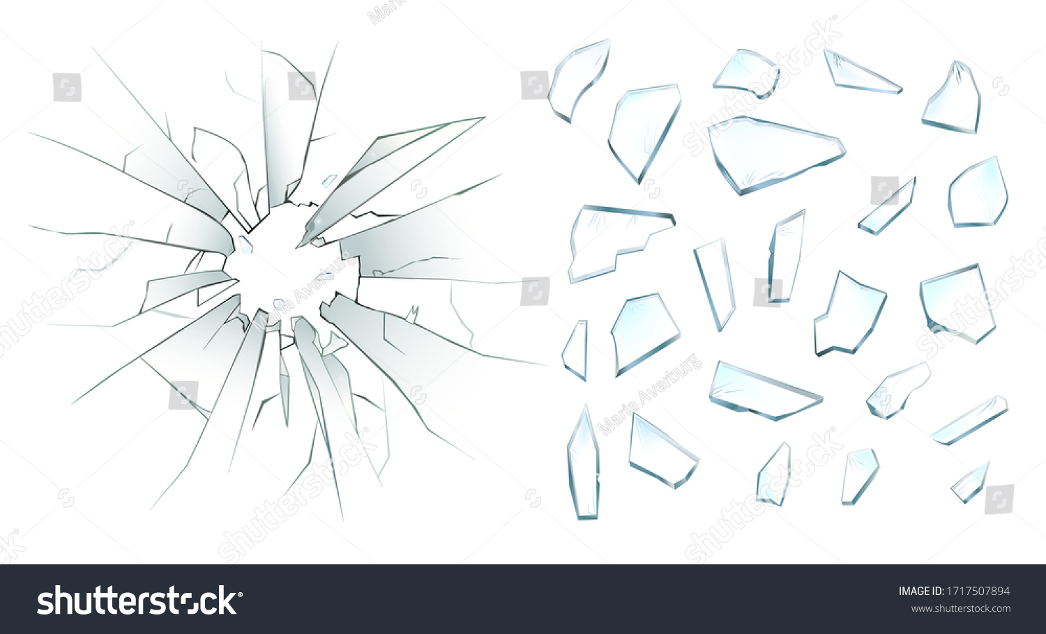 SVG of High detailed realistic broken glass isolated on transparent background. With cracks and bullet marks. Realistic transparent shards of broken glass. Vector illustration. svg