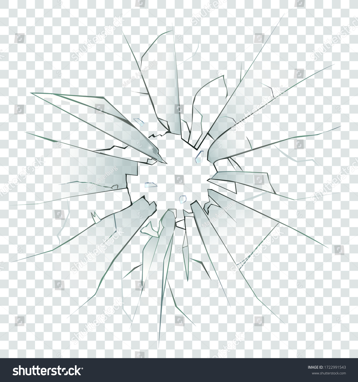 SVG of High detailed realistic broken glass isolated on transparent background. With cracks and bullet marks. Vector illustration. svg