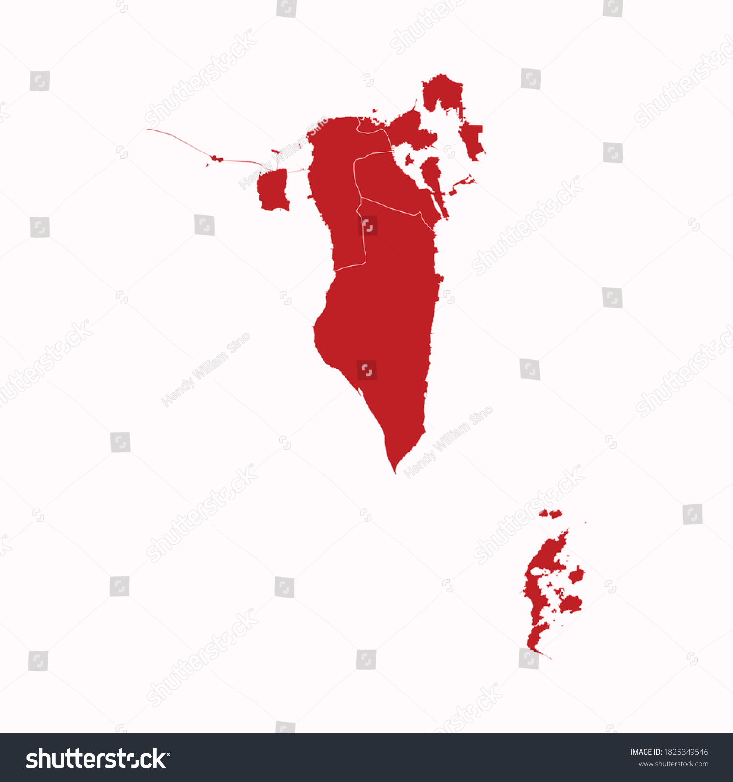 Mapa Rojo Detallado De Bahréin Sobre Vector De Stock Libre De Regalías 1825349546 Shutterstock 2537