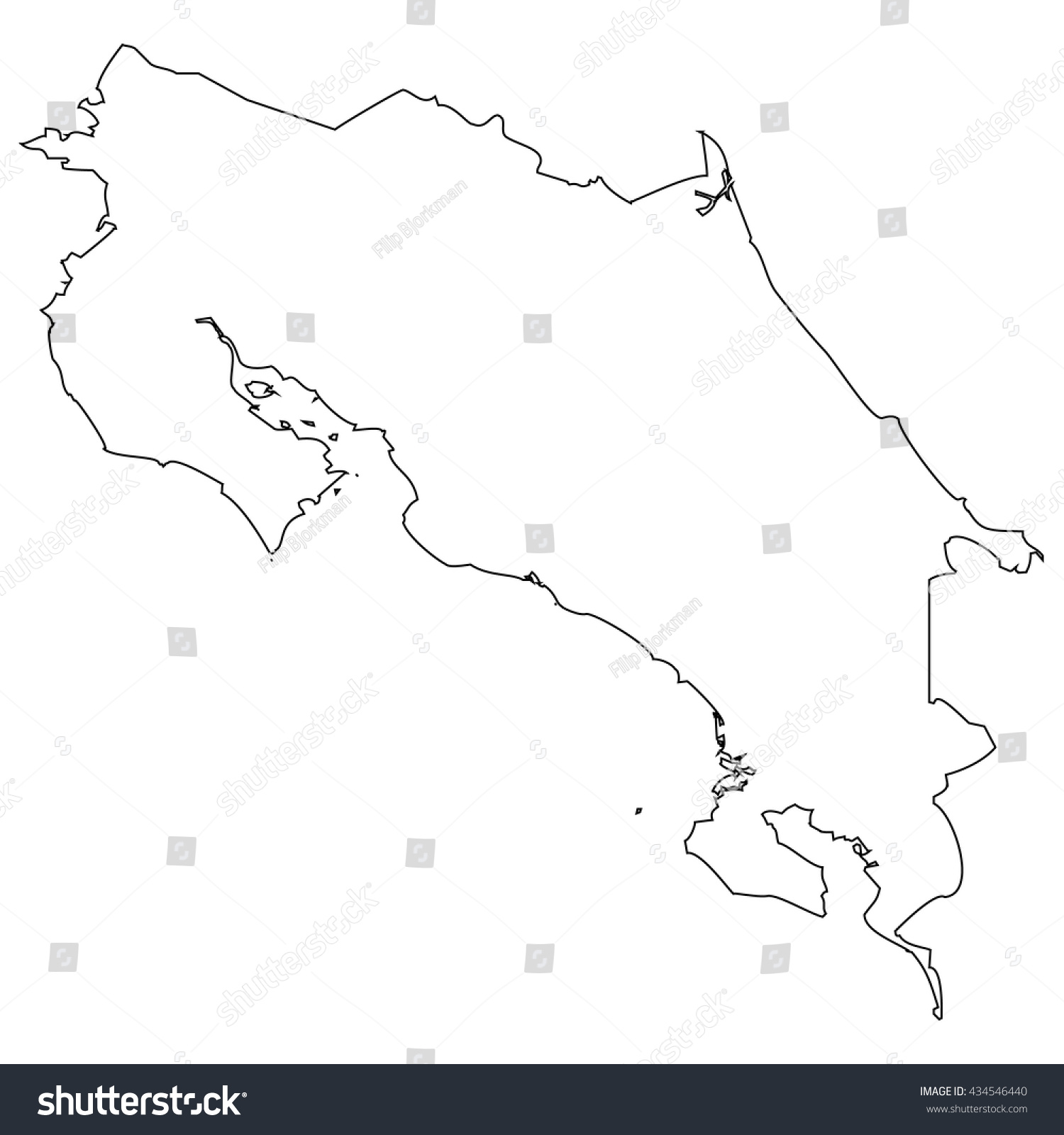 High Detailed Vector Contour Map Costa Stock Vector (Royalty Free ...