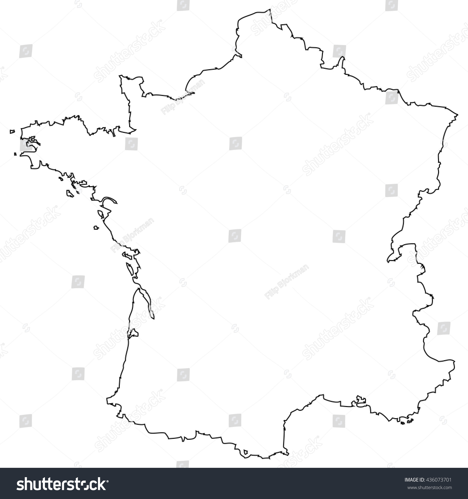 High Detailed Vector Contour Map France Stock Vector (Royalty Free ...