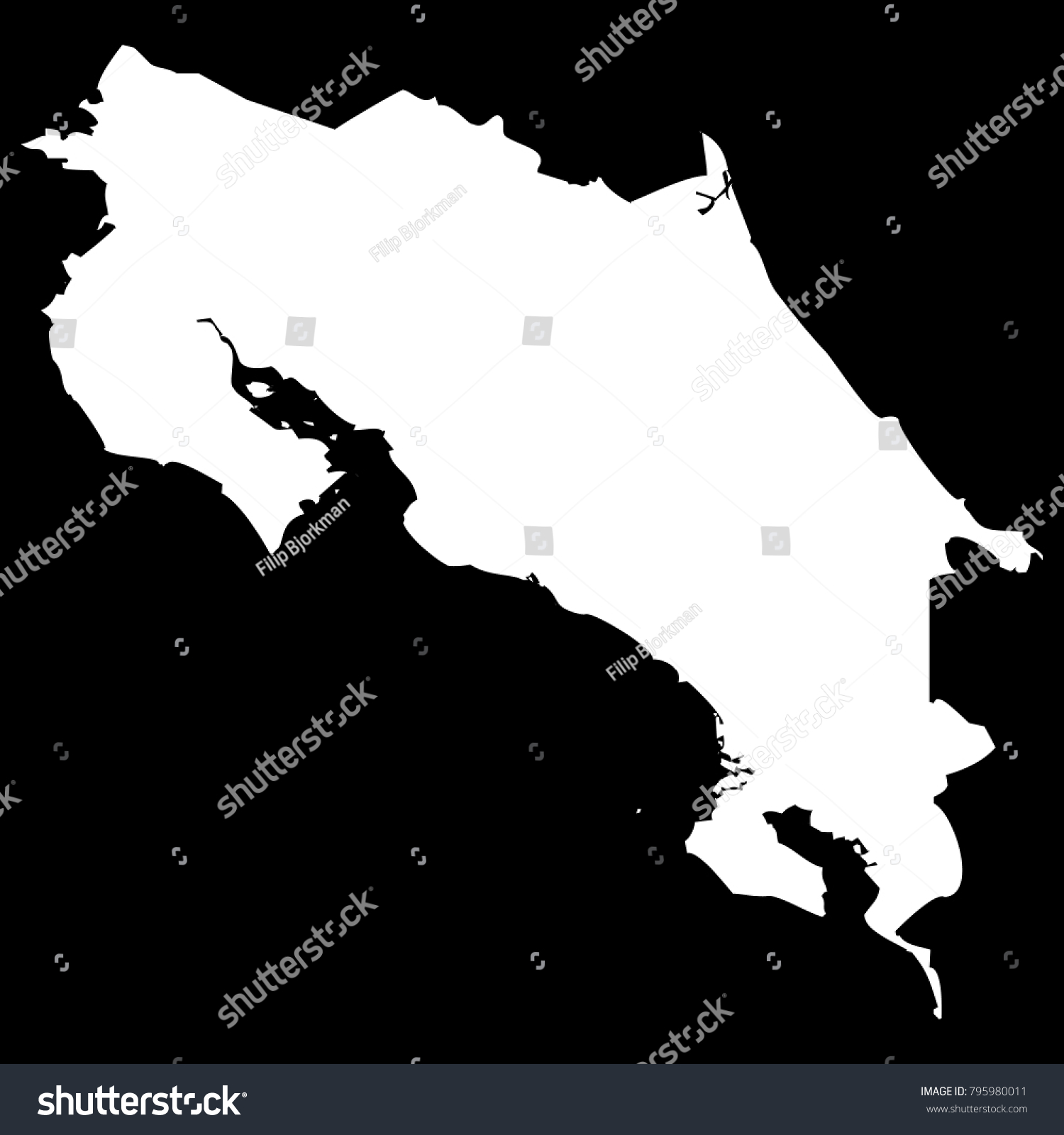 High Detailed Vector Map Costa Rica Stock Vector Royalty Free Shutterstock