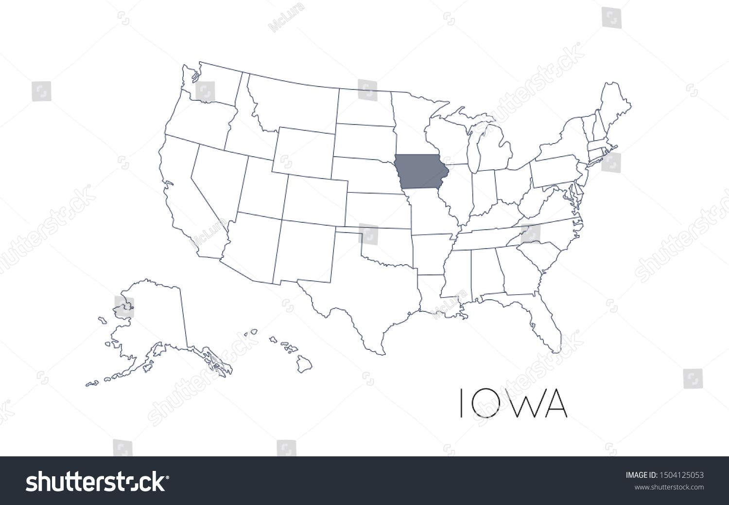 Vektor Stok High Detailed Vector Map United States Tanpa Royalti Shutterstock