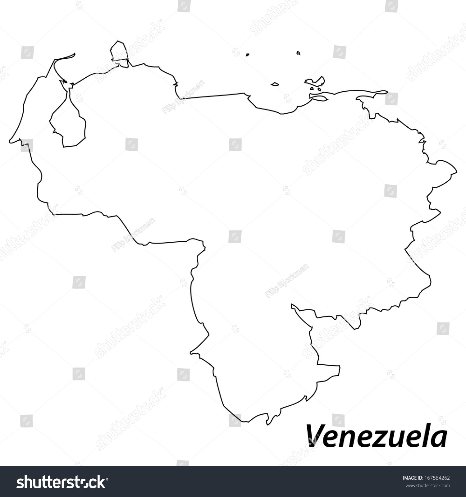 High Detailed Vector Map Contour Venezuela Shutterstock