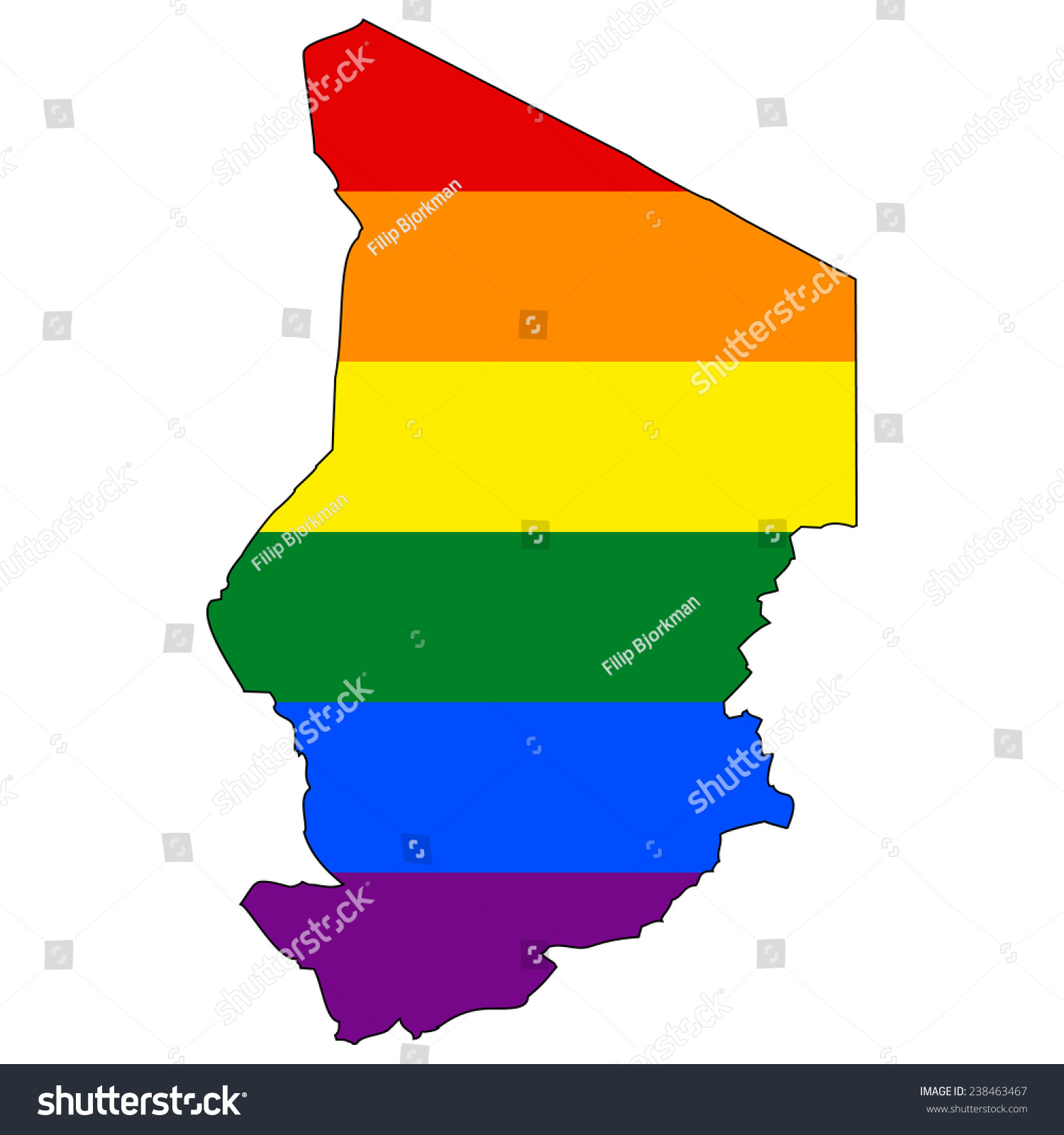 Vektor Stok High Detailed Vector Map Pride Flag Tanpa Royalti 238463467 Shutterstock 