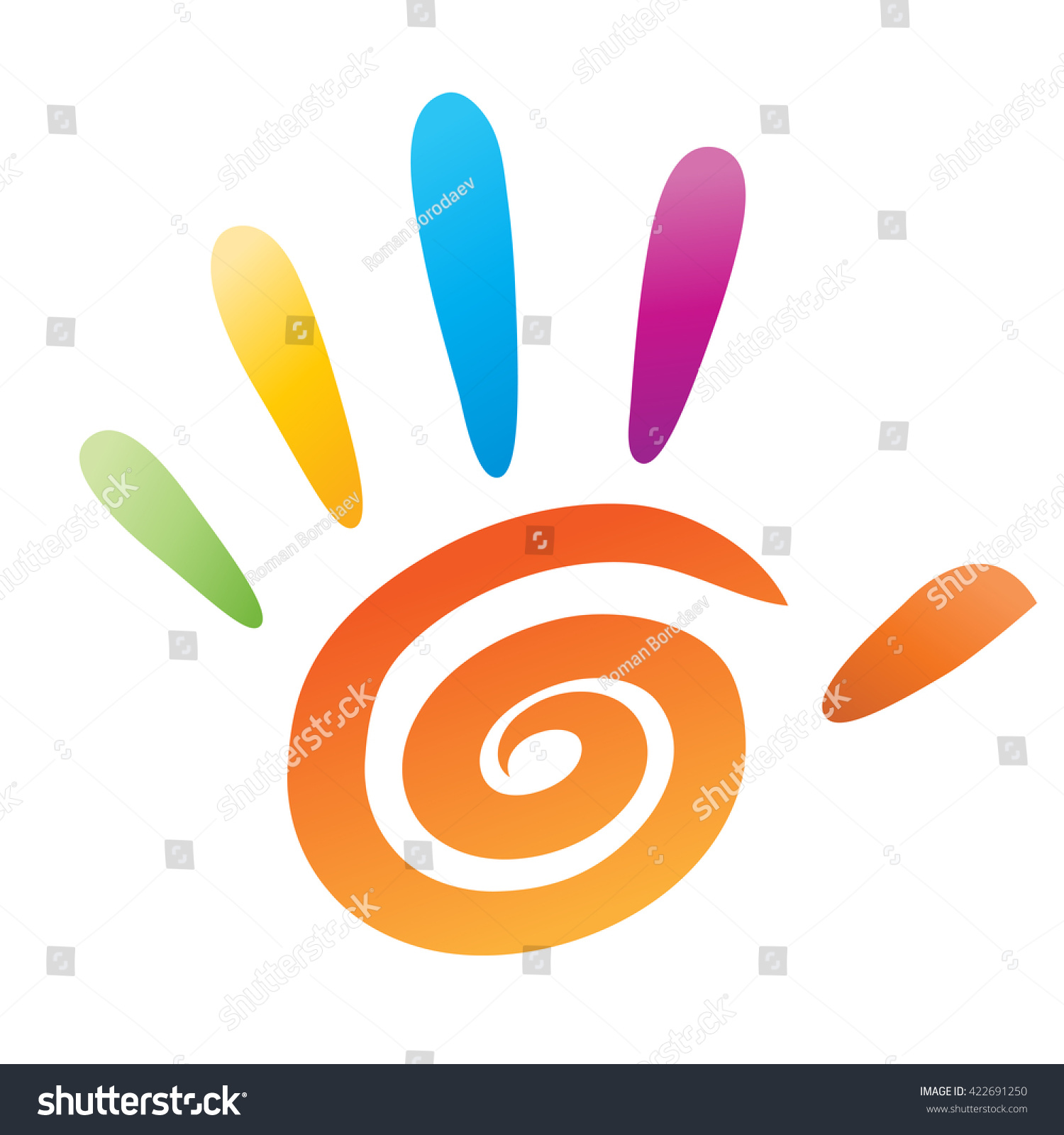 High 5 Fingers Vector Hand Logo Stock Vector 422691250 - Shutterstock