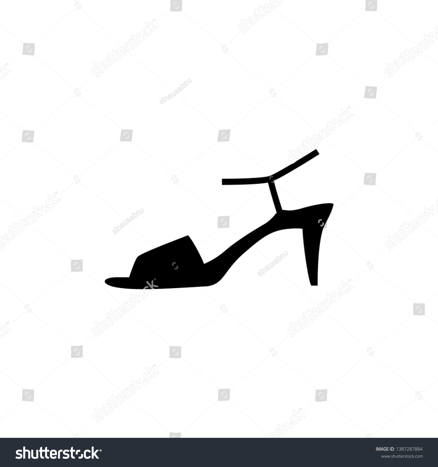 High Heel Icon Design Solid Color Stock 