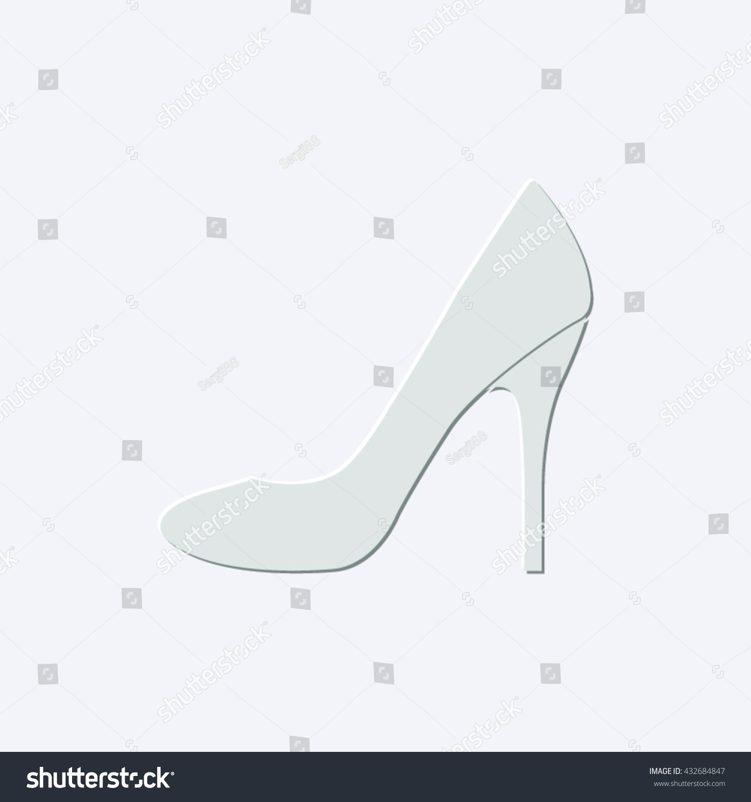 High Heels Shoes Light Gray Vector 