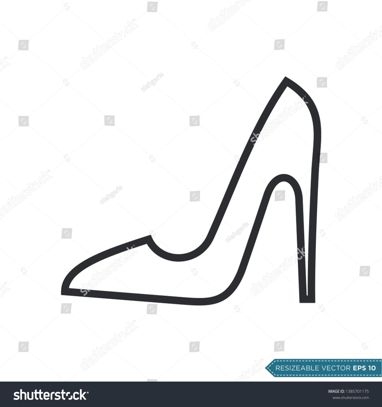 High Heels Women Shoe Icon Vector Stock Vector (Royalty Free With High Heel Template For Cards