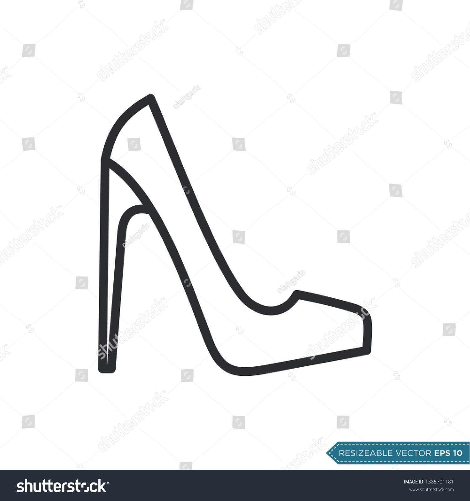 High Heels Women Shoe Icon Vector Stock Vector (Royalty Free Intended For High Heel Template For Cards