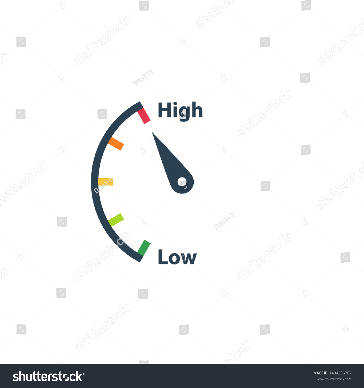 High Low Risk Gauge Icon Clipart Stock Vector Royalty Free