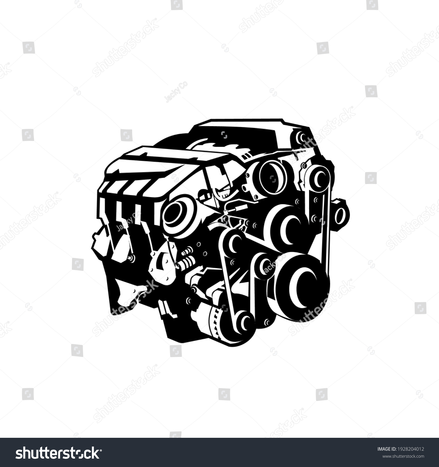 High Power Car Engine Icons Vector Stock Vector (Royalty Free ...