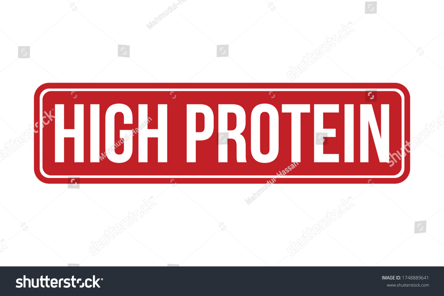 High Protein Rubber Stamp Red High Stock Vector (royalty Free) 1748889641