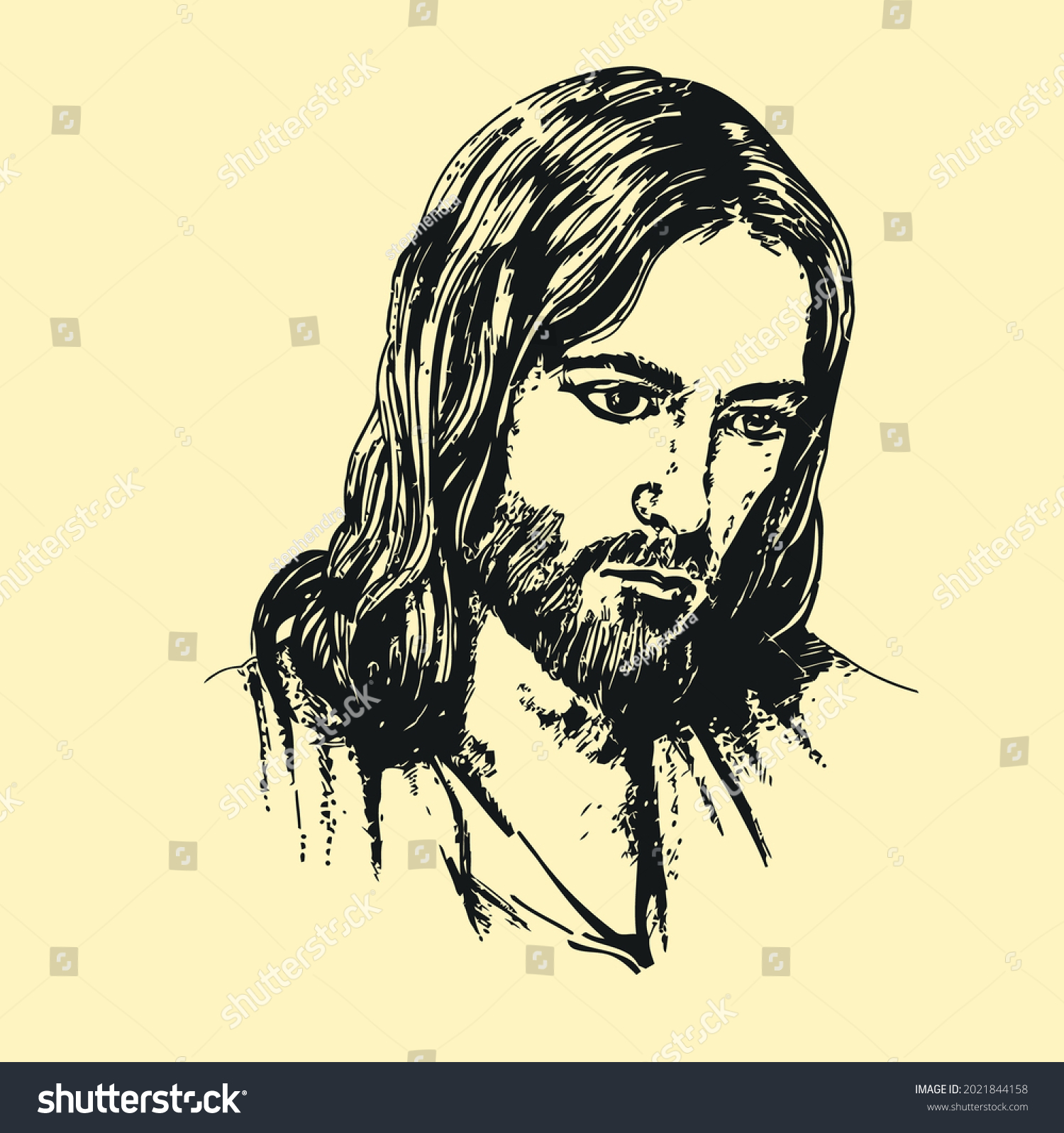 High Quality Jesus Vector Home Wall Stock Vector (Royalty Free) 2021844158