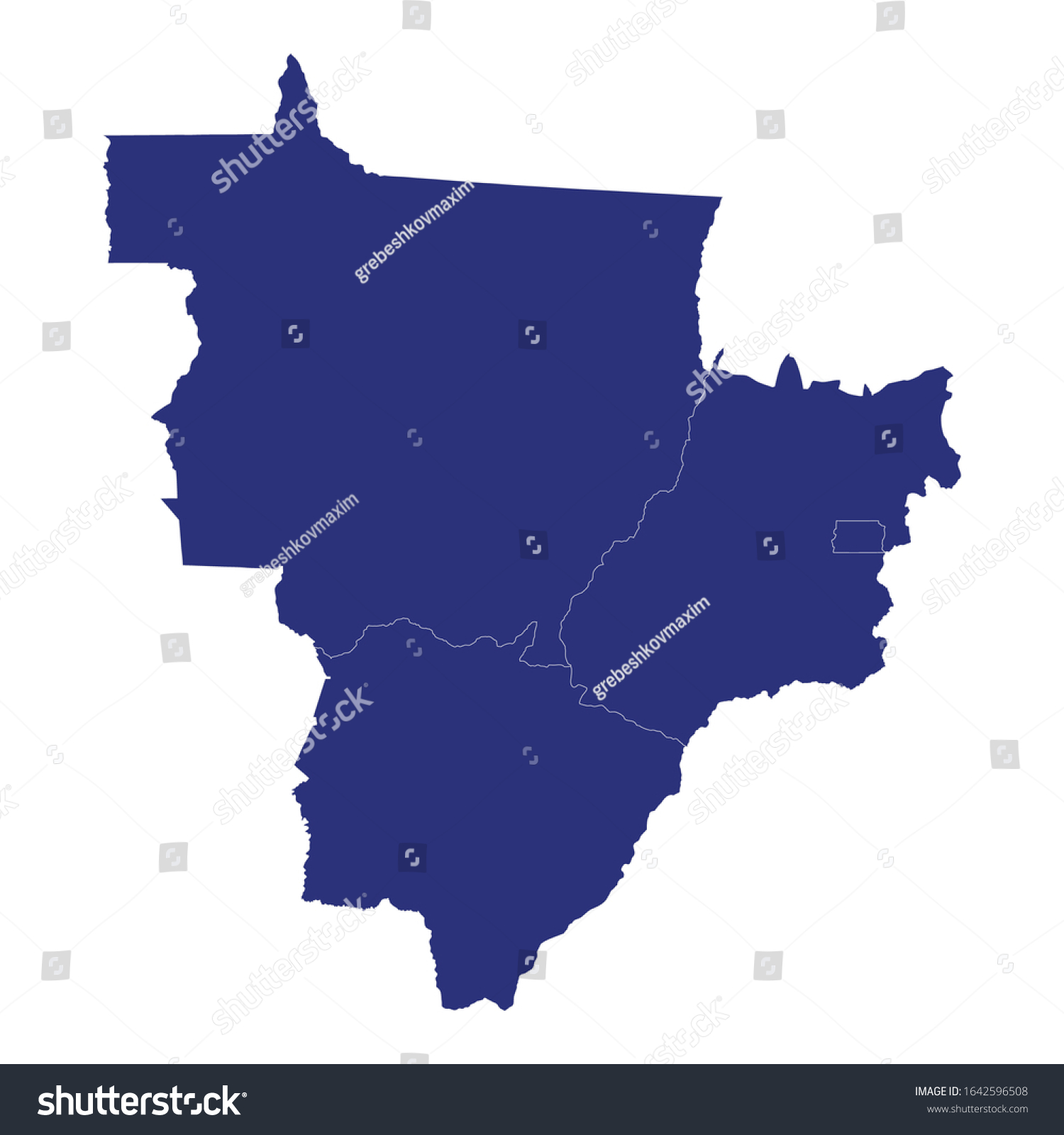 High Quality Map Centralwest Region Brazil Royalty Free Stock Image