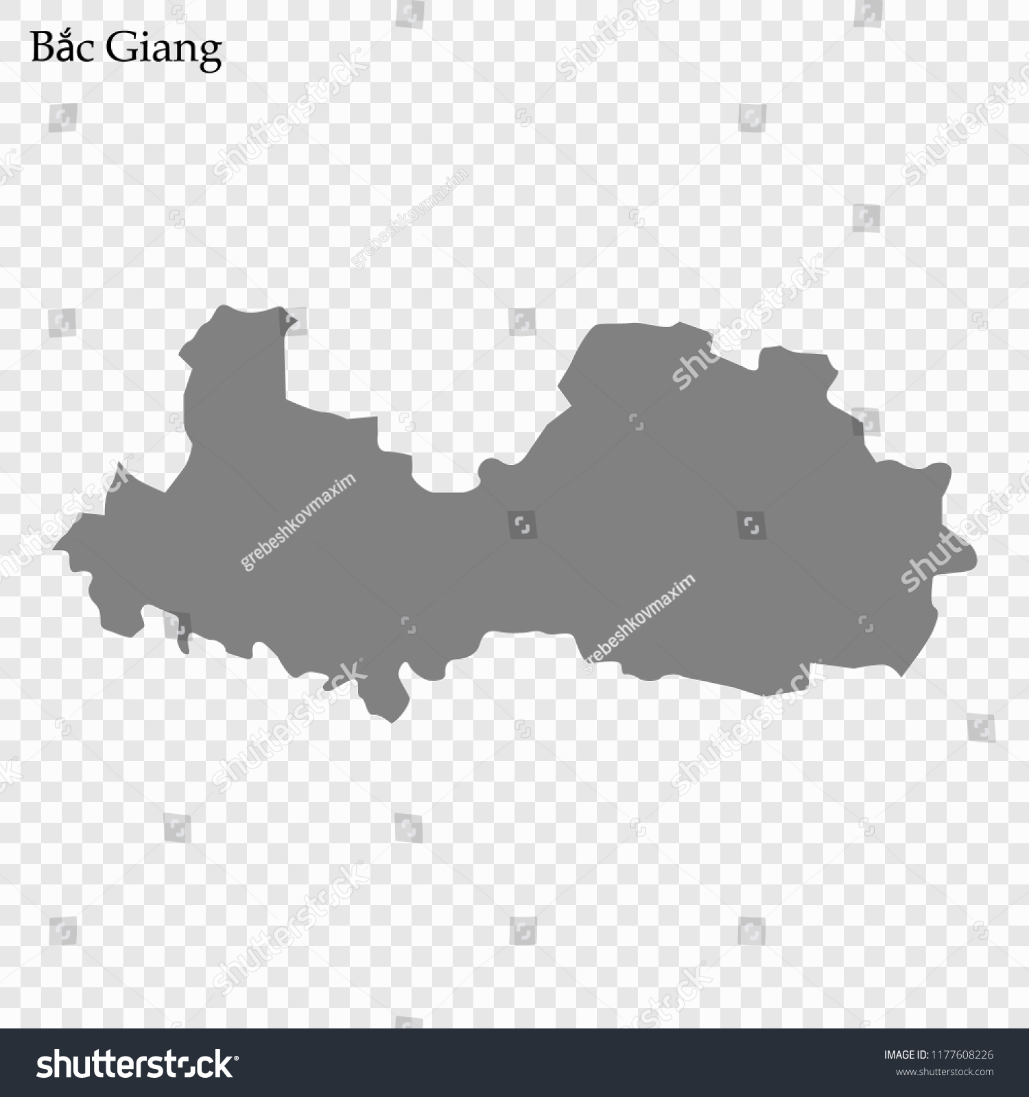 High Quality Map Bac Giang Province Stock Vector Royalty Free 1177608226