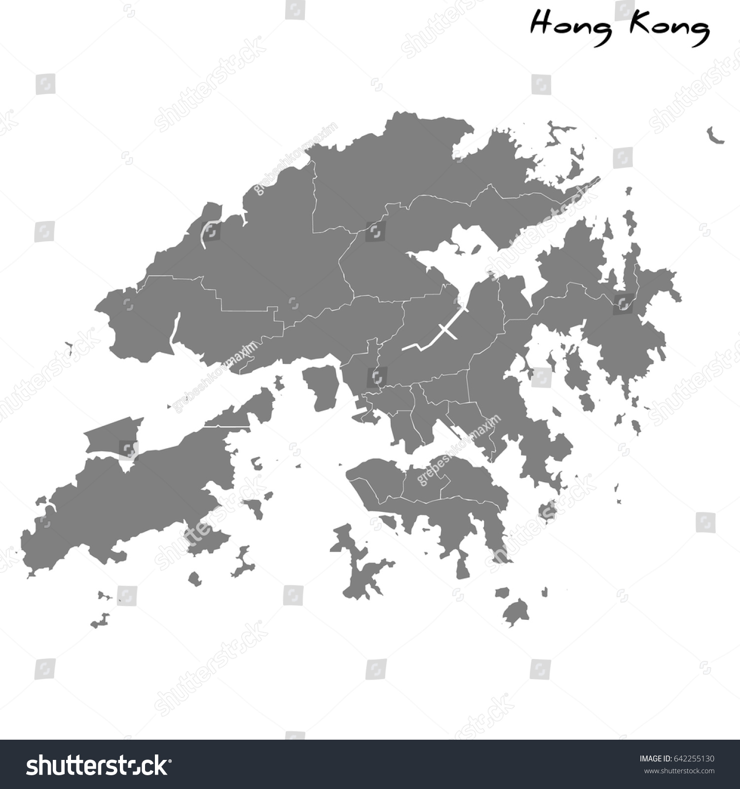 High Quality Map Hong Kong Borders Stock Vector (Royalty Free) 642255130