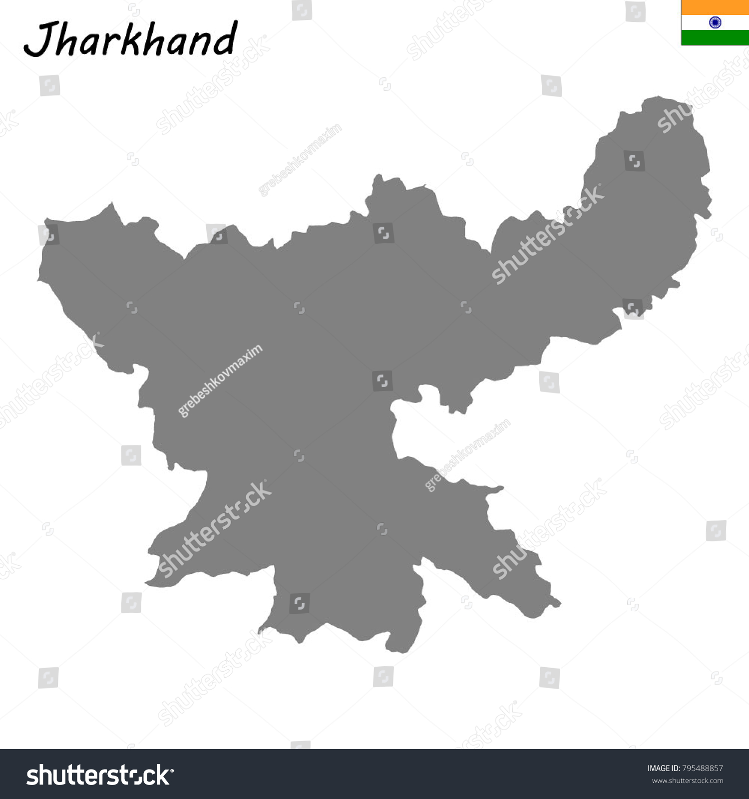 High Quality Map Jharkhand State India Stock Vector (Royalty Free ...