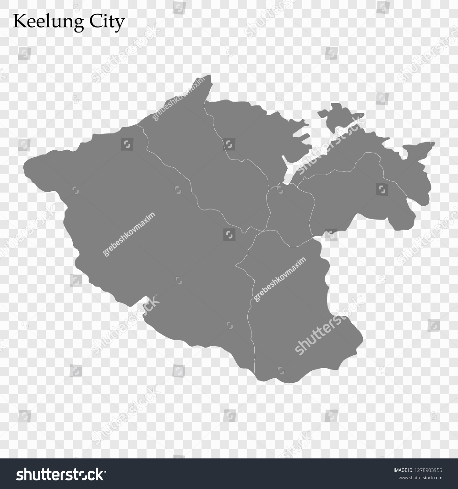 High Quality Map Keelung City Municipality Stock Vector (Royalty Free ...