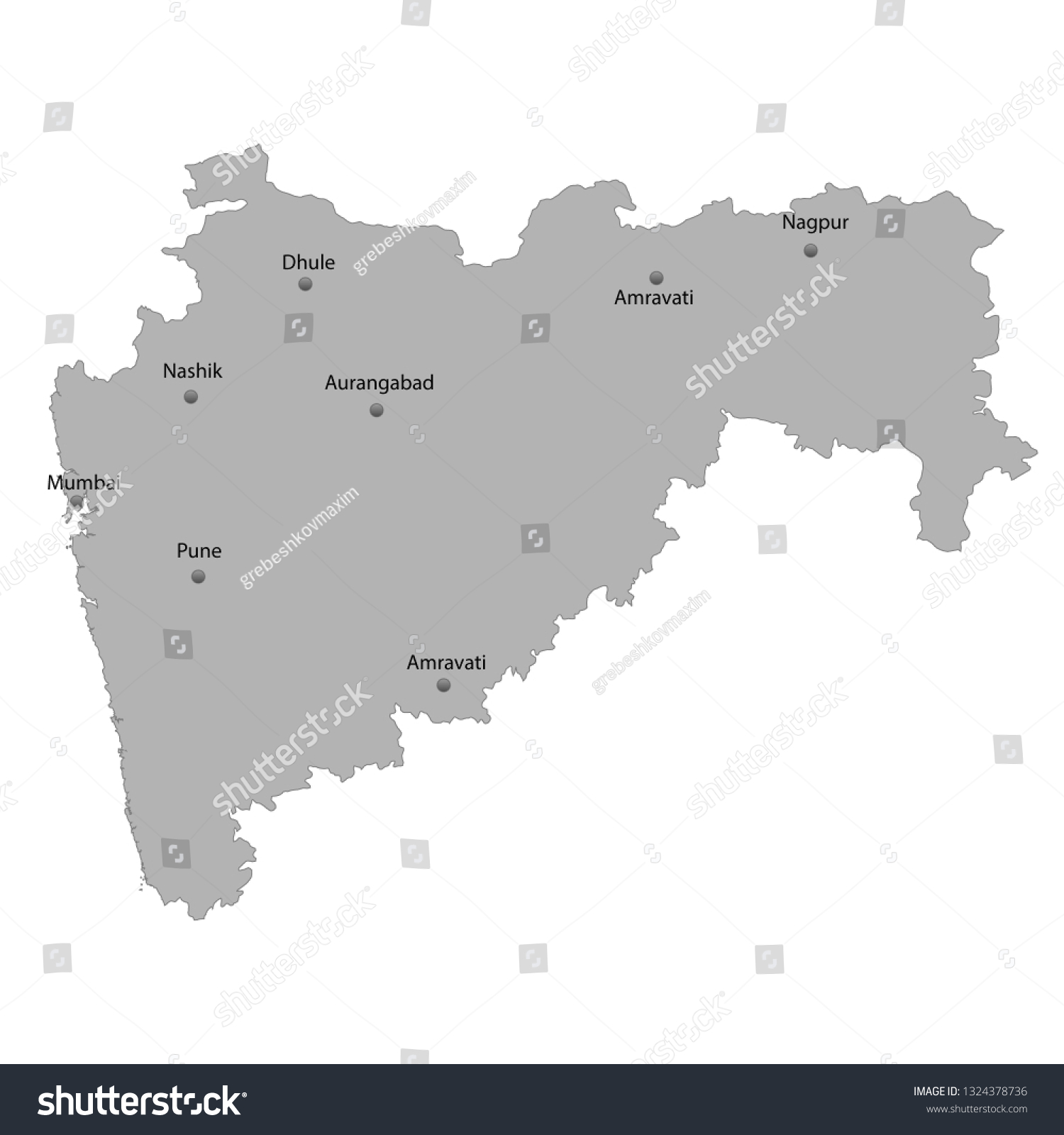 High Quality Map Maharashtra State India Stock Vector (Royalty Free ...