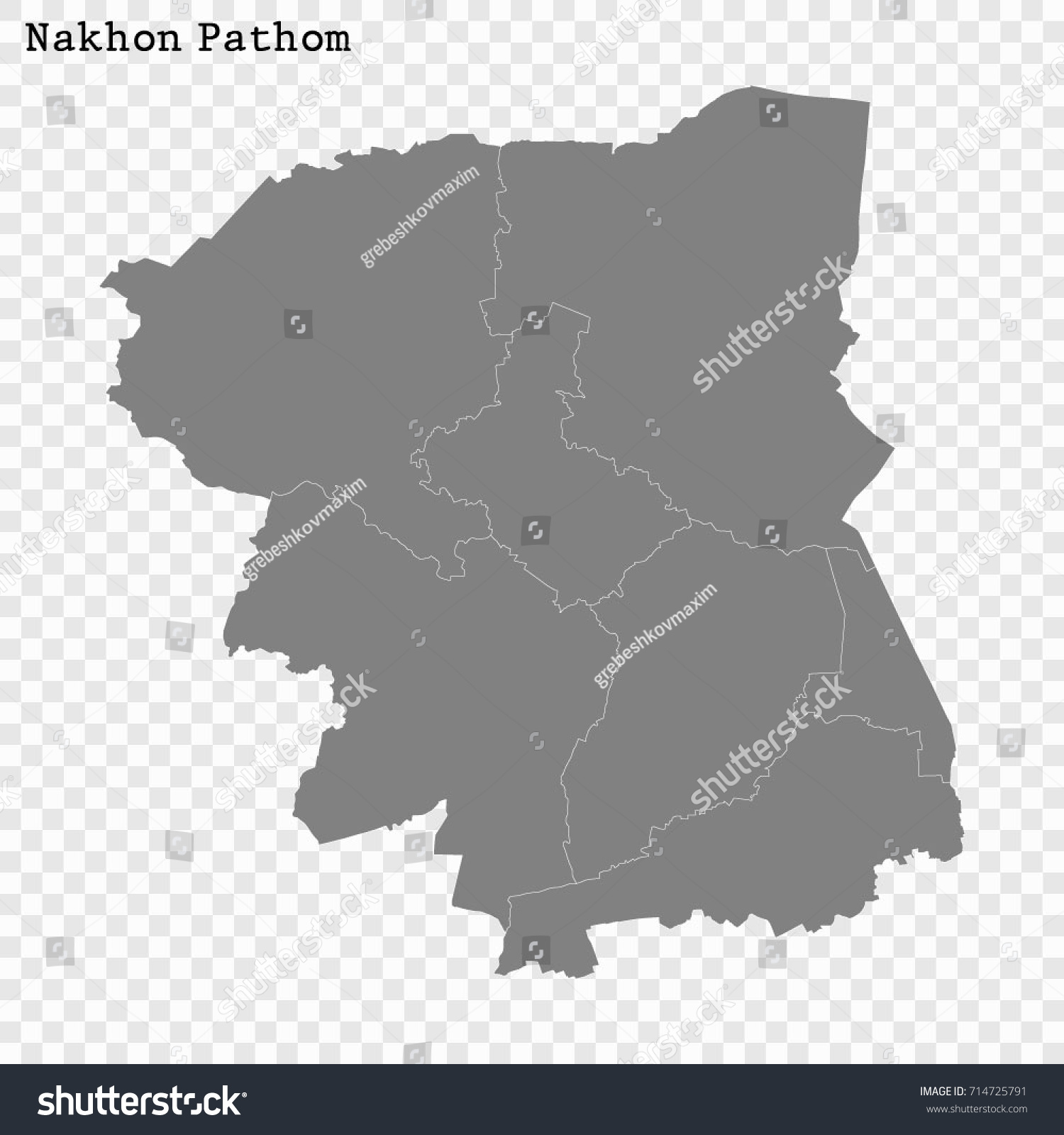 High Quality Map Nakhon Pathom Province Stock Vector Royalty Free