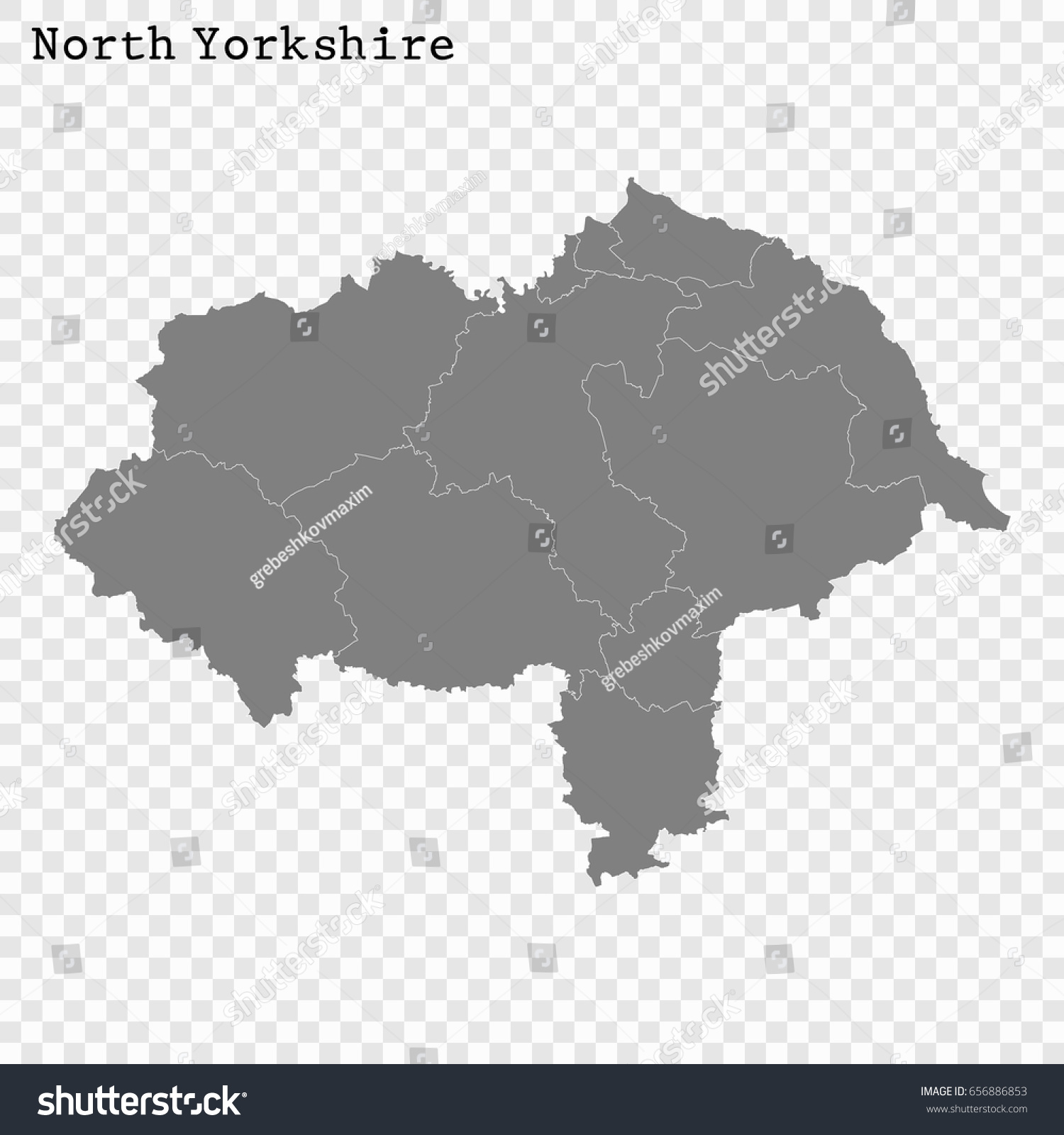 SVG of High Quality map of North Yorkshire is a ceremonial county of England, with borders of the counties svg