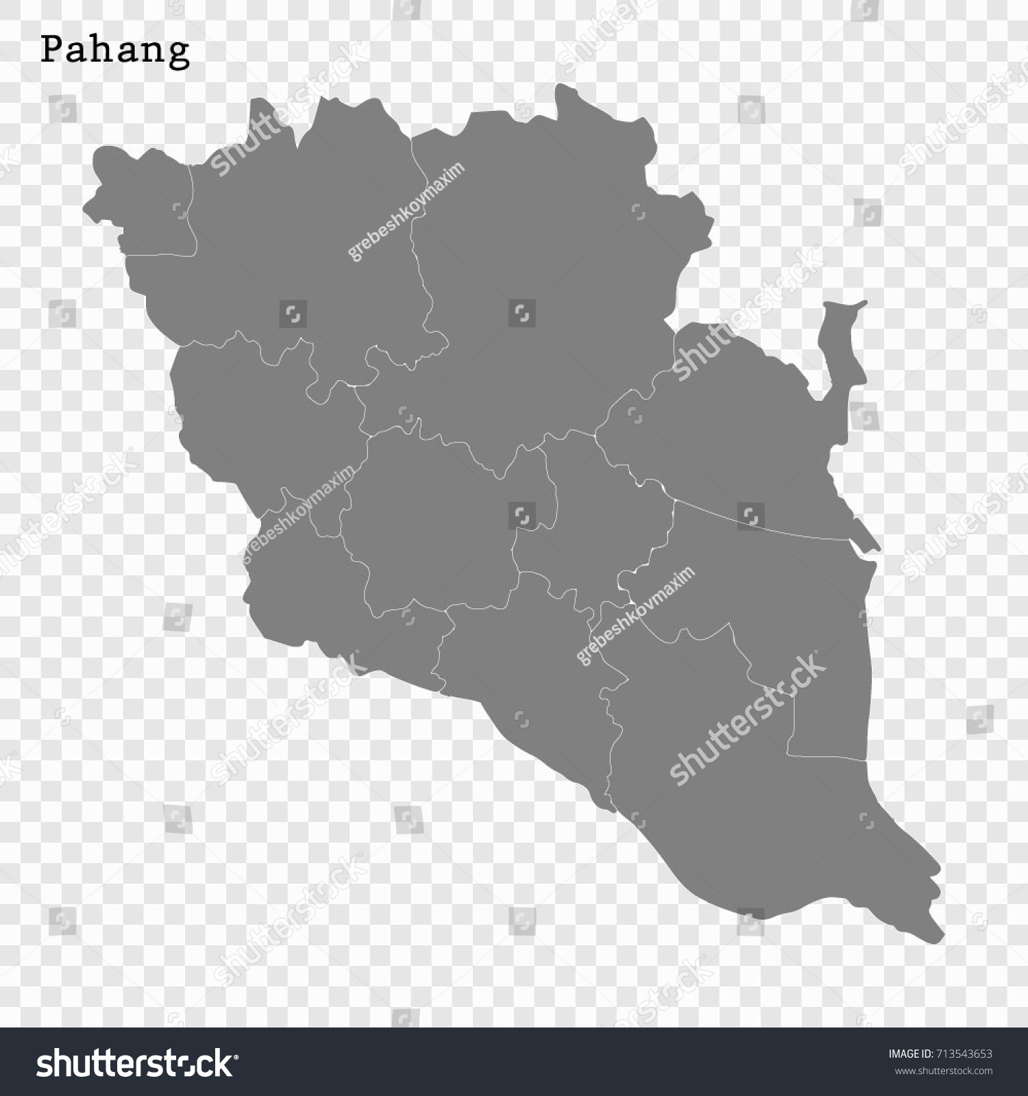 High Quality Map Pahang State Malaysia Vector De Stock Libre De