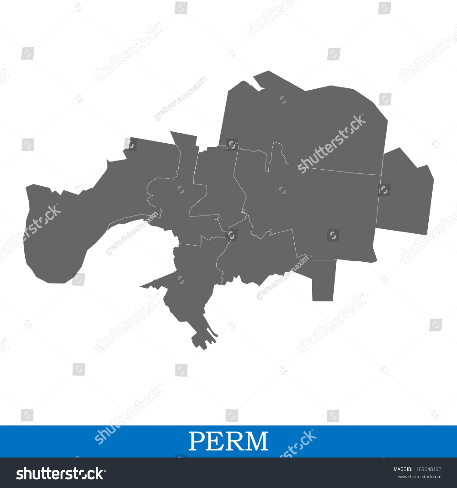 High Quality Map Perm City Russia Stock Vector (Royalty Free ...