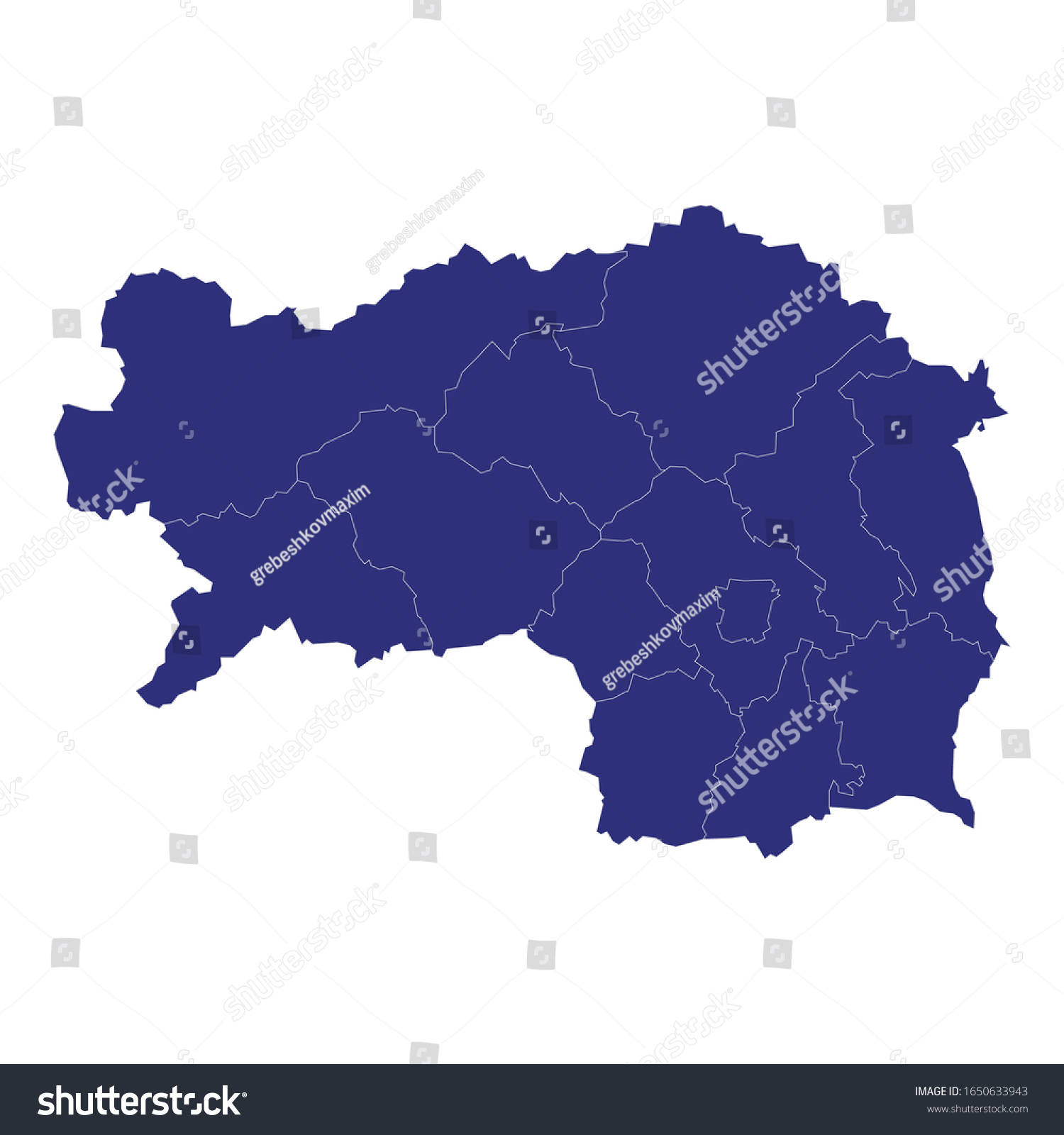 High Quality Map Styria State Austria Stock Vector Royalty Free 1650633943