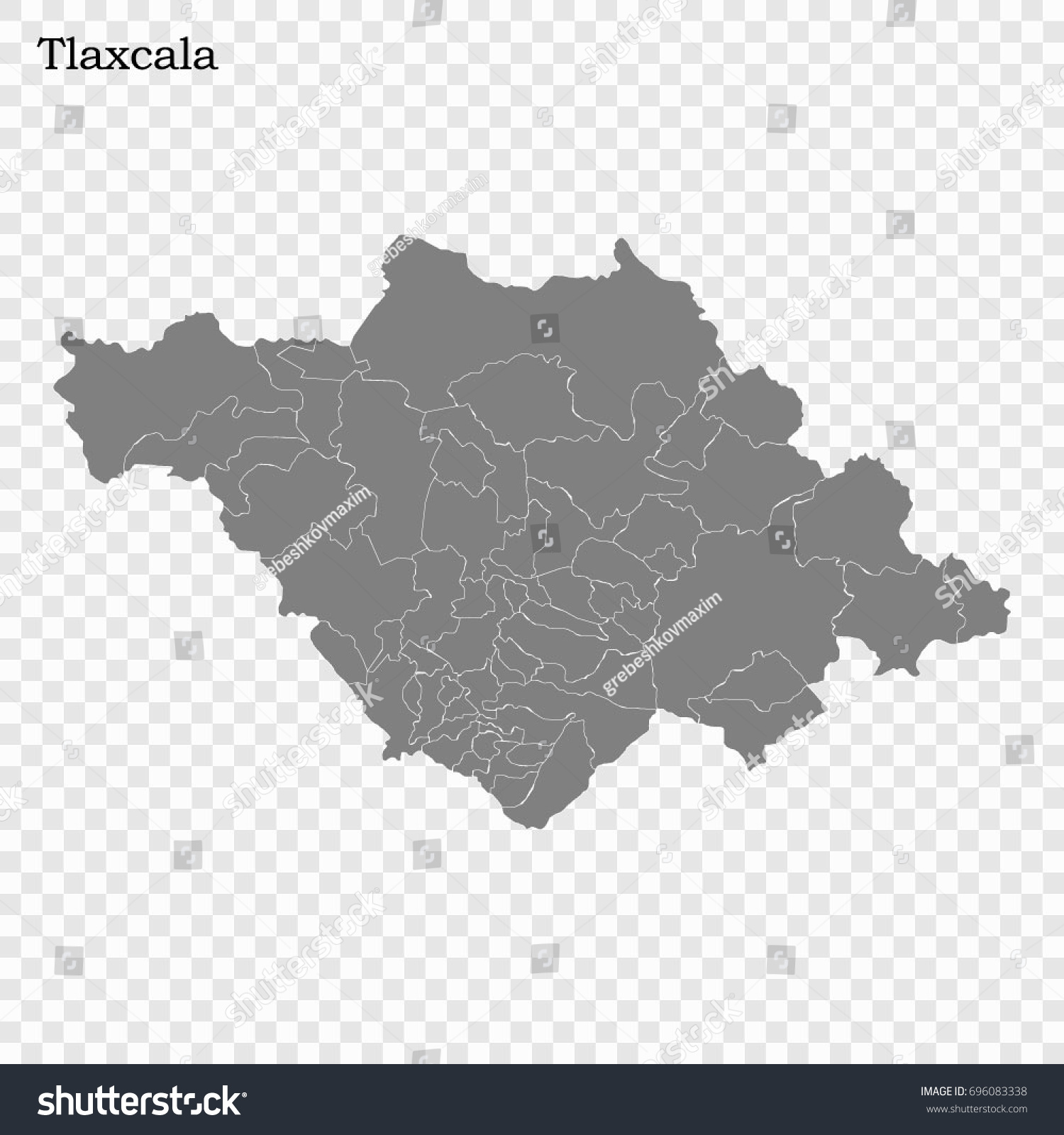 High Quality Map Tlaxcala State Mexico Stock Vector (Royalty Free ...