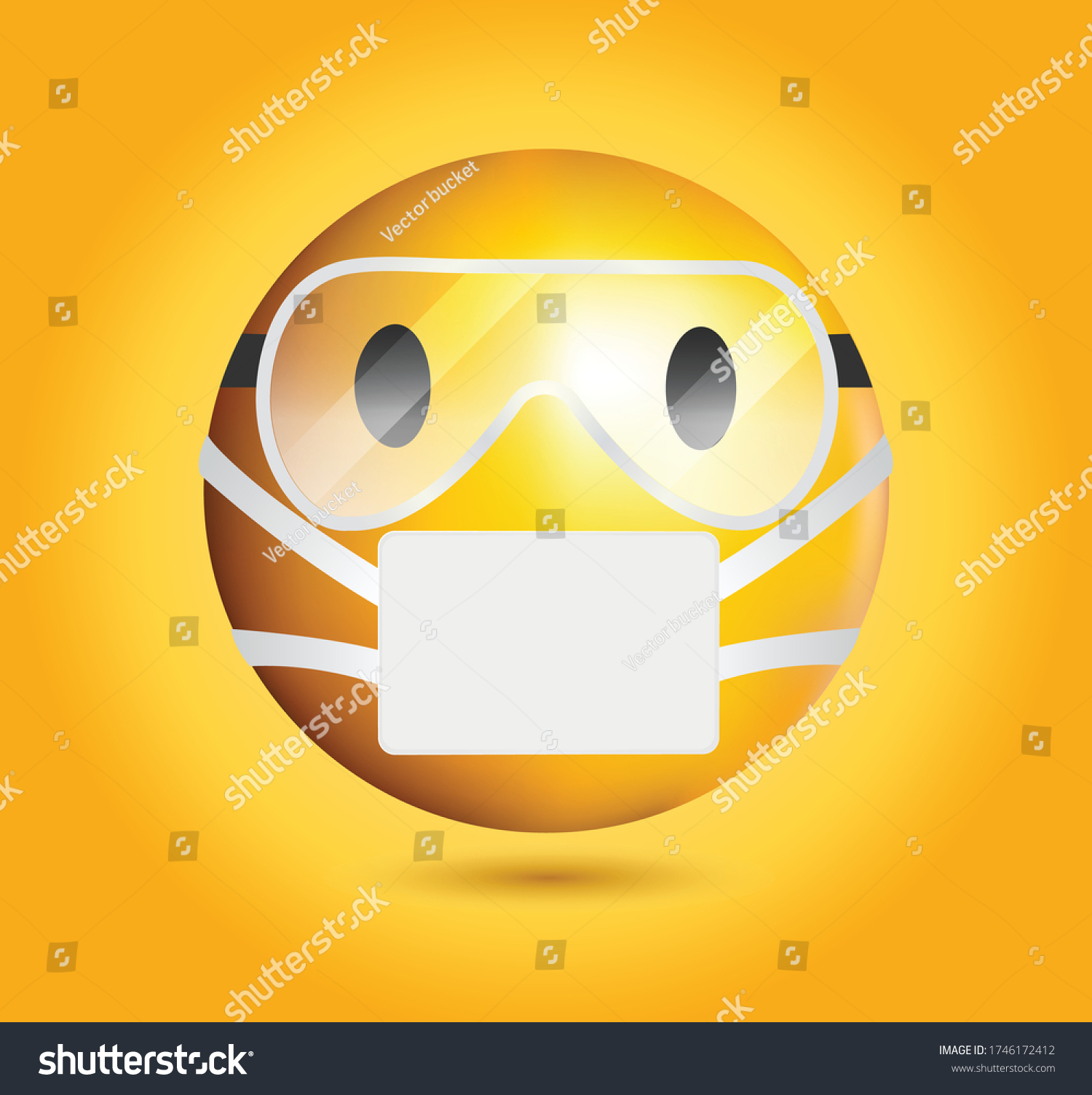 Download High Quality Mask Emoticon On Yellow Stock Vector Royalty Free 1746172412 Yellowimages Mockups