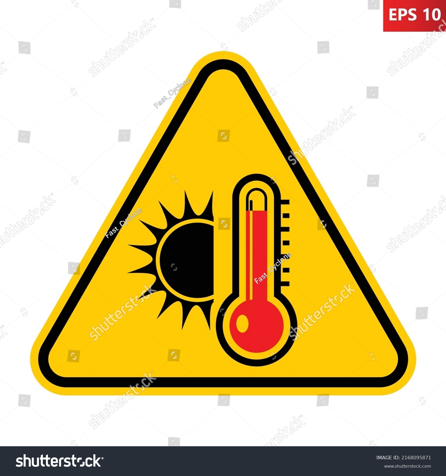 High Temperature Warning Sign Vector Illustration Stock Vector (Royalty ...