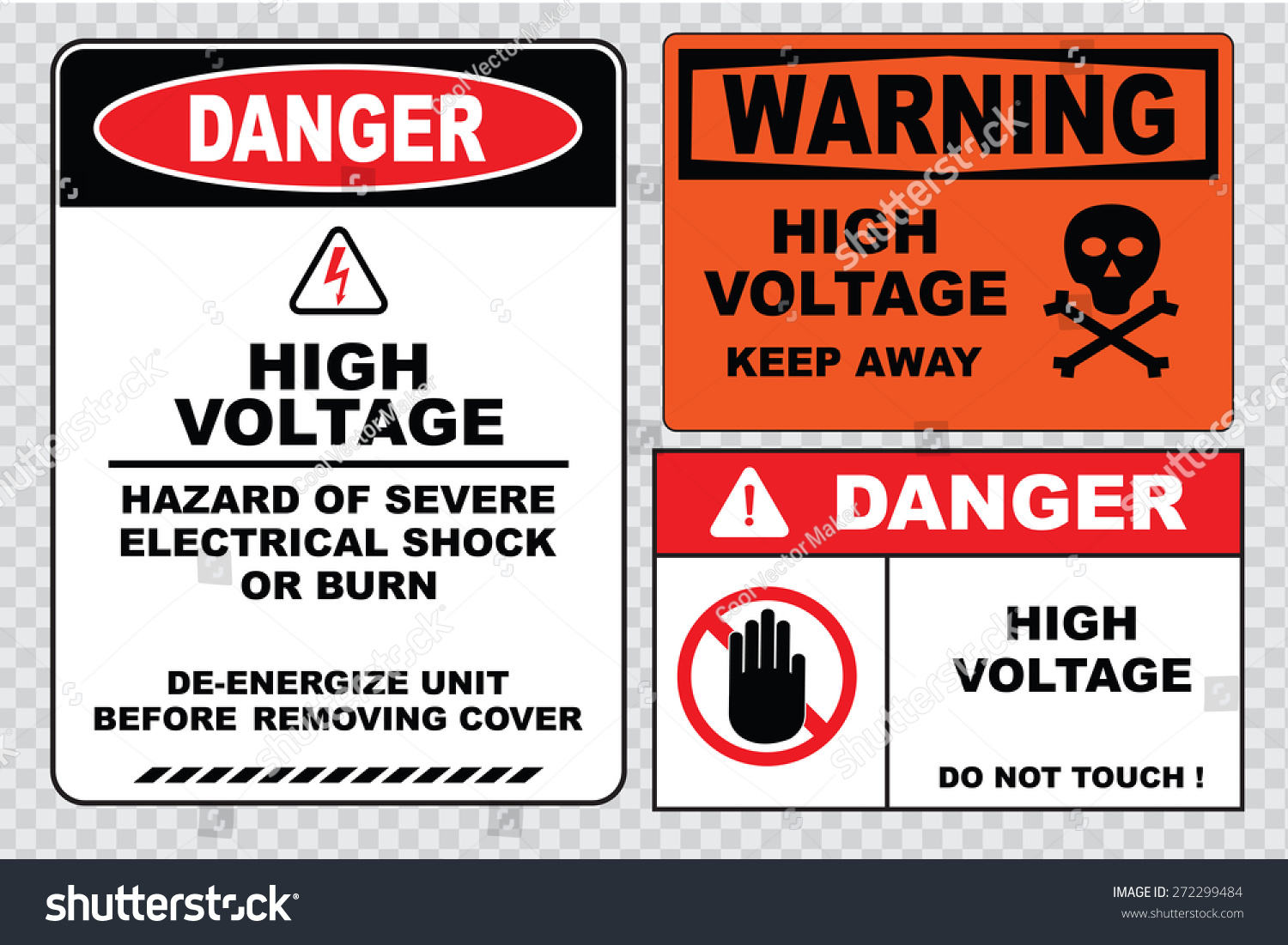 High Voltage Sign Or Electrical Safety Sign (Warning High Voltage ...