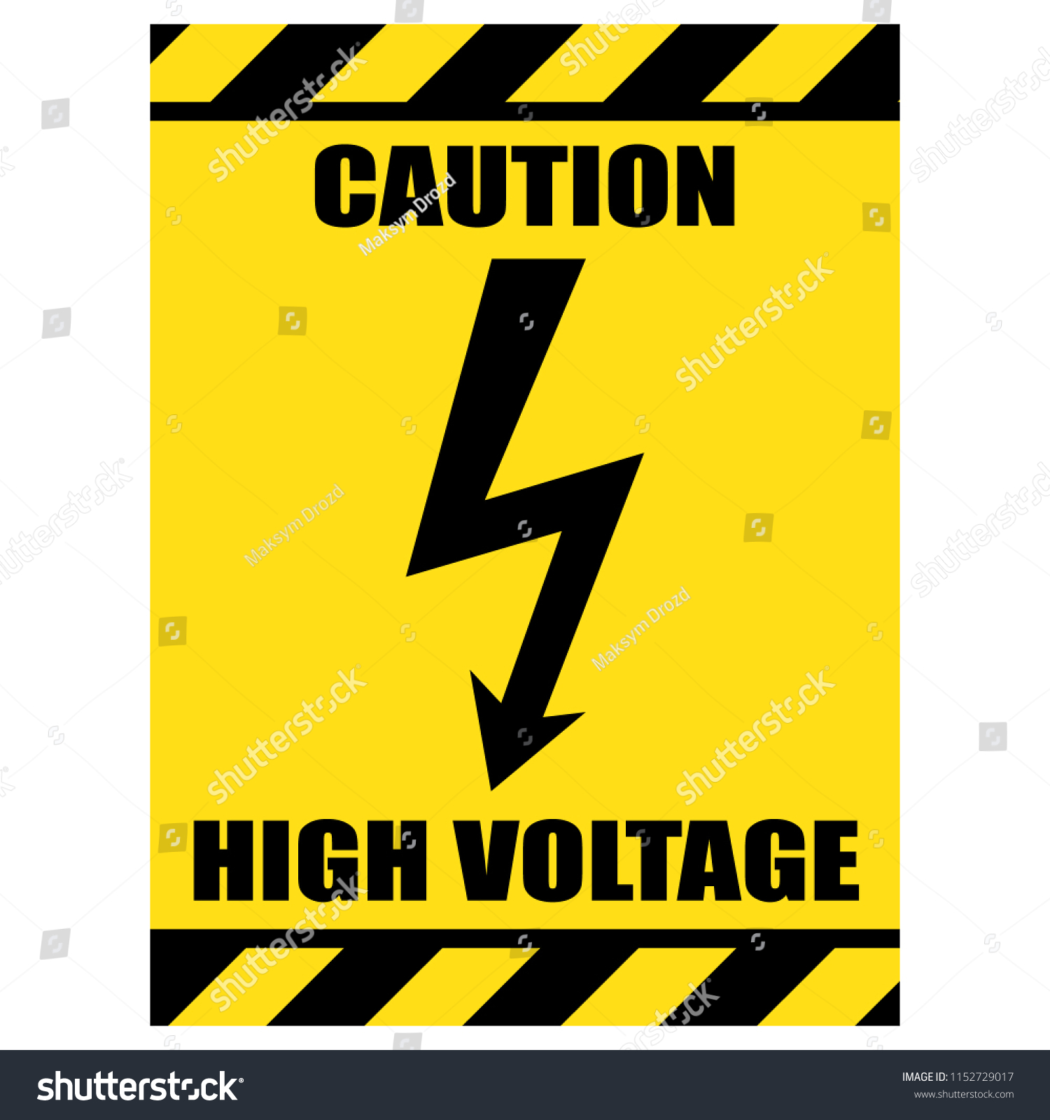 High Voltage Sign Vector Stock Vector (Royalty Free) 1152729017 ...