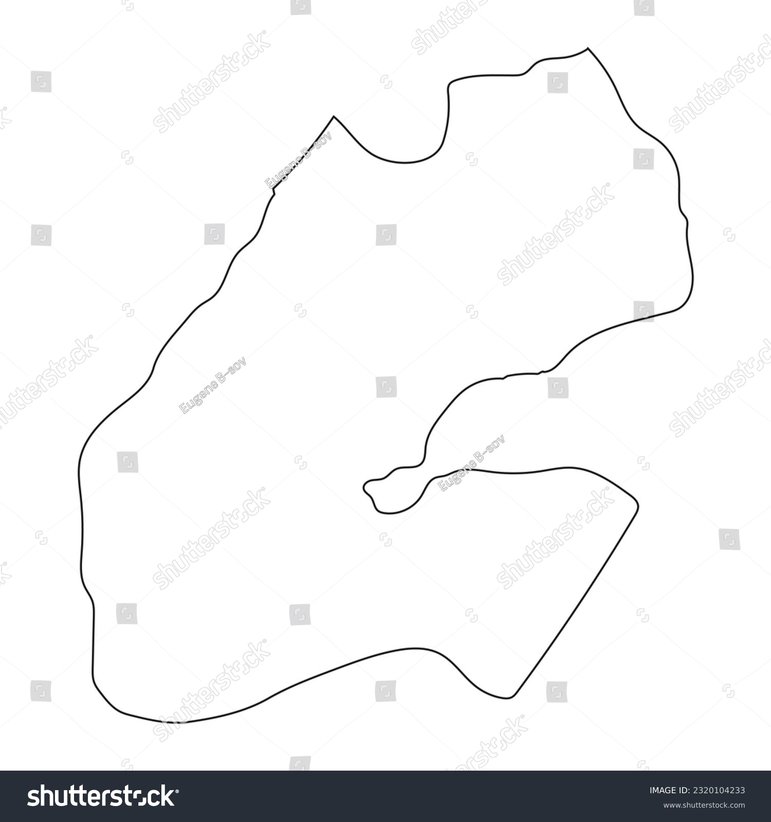 SVG of Highly detailed Djibouti map with borders isolated on background svg