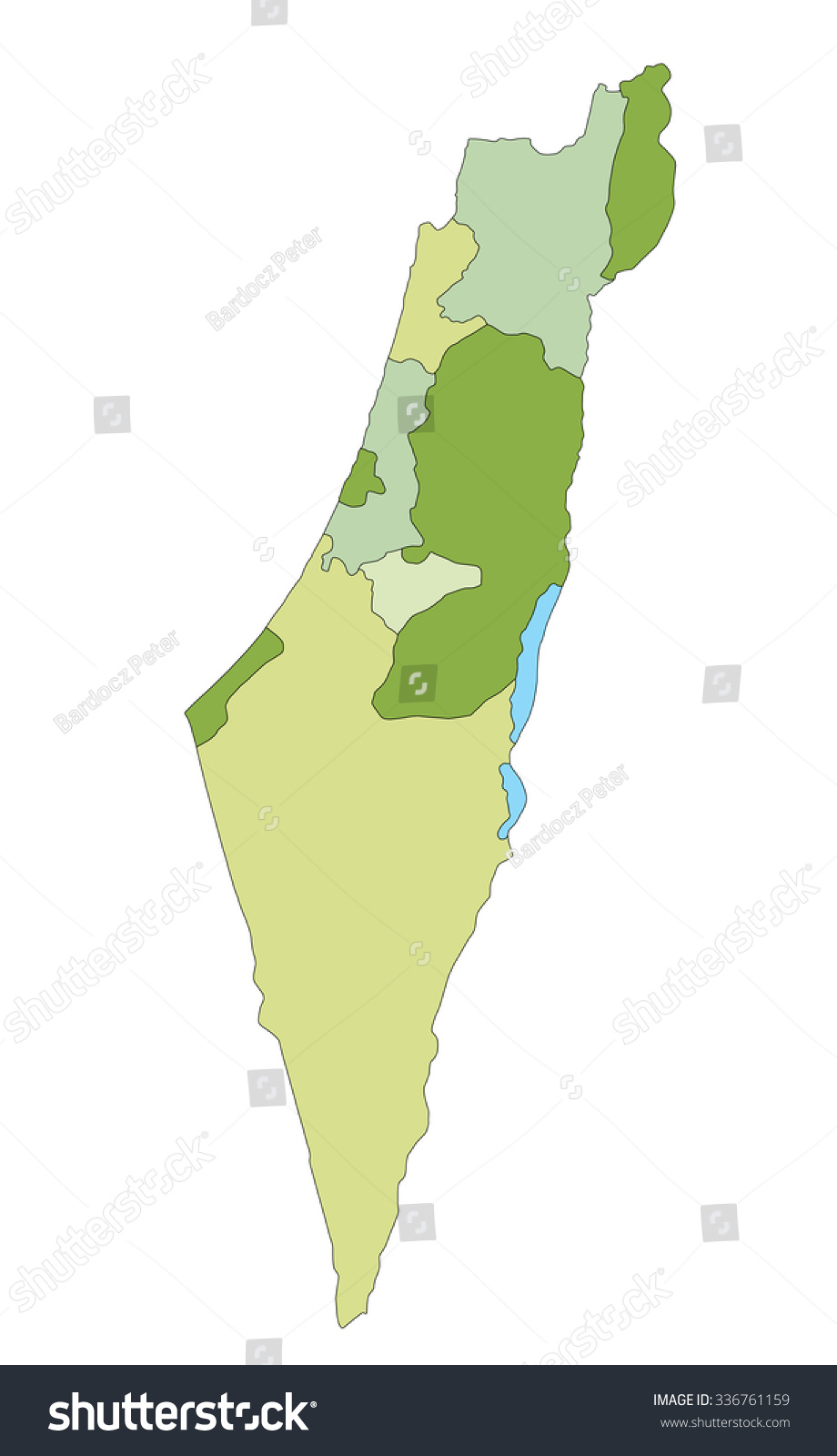 Highly Detailed Editable Political Map Israel Stock Vector (Royalty ...